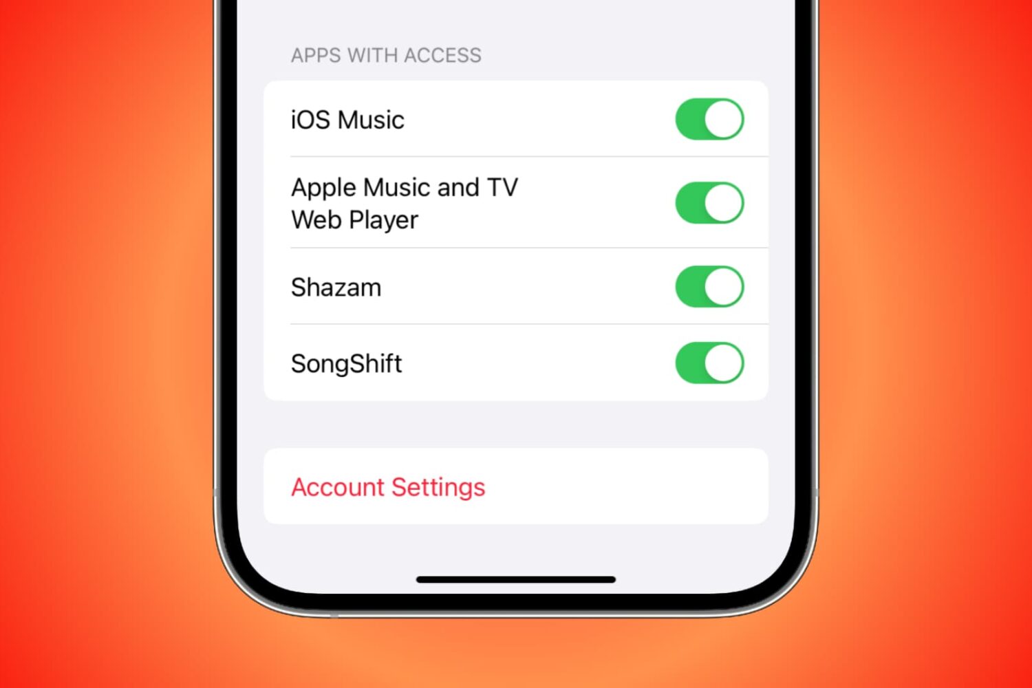 Apps with access to your Apple Music