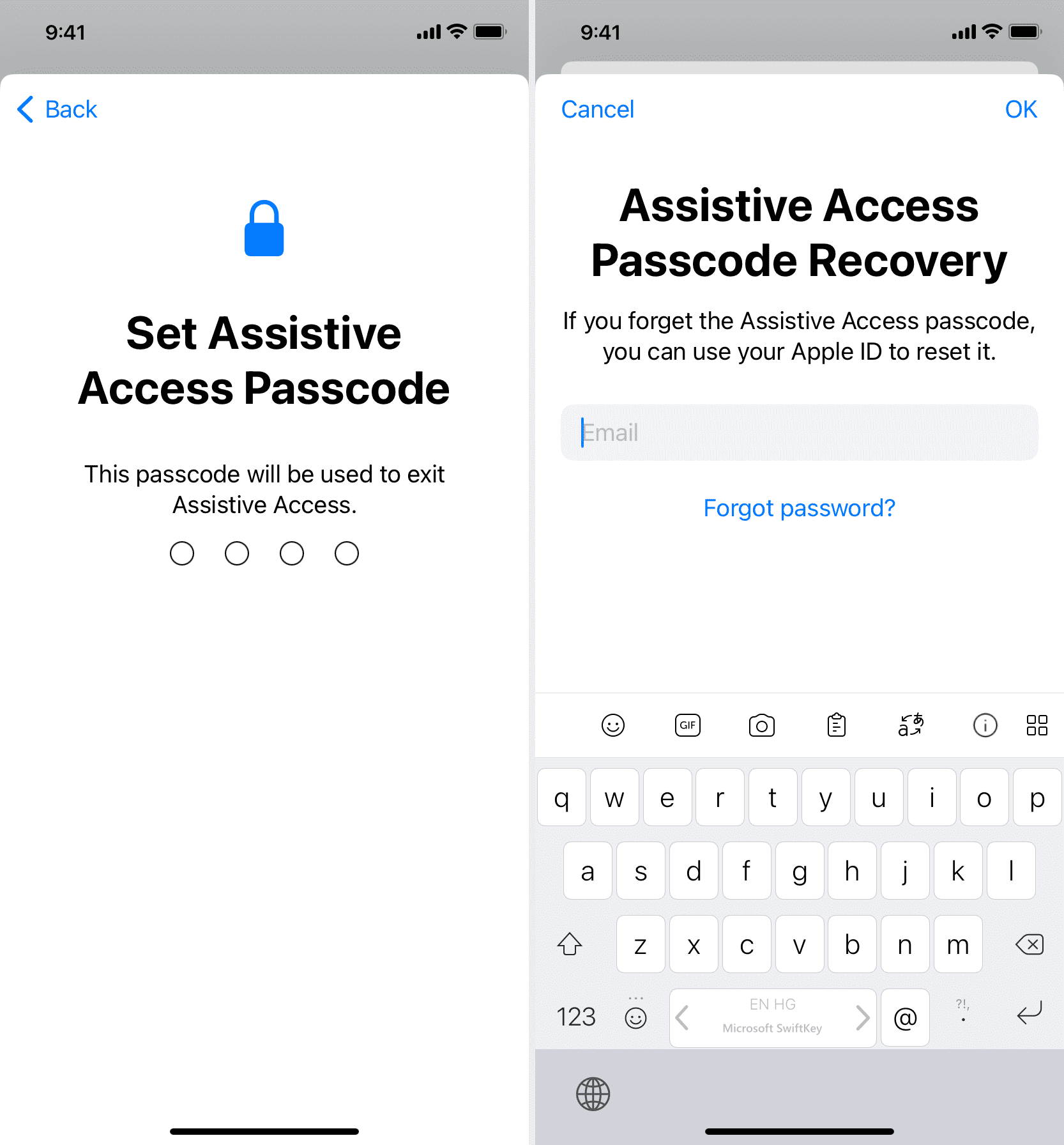 Assistive Access Passcode Recovery on iPhone