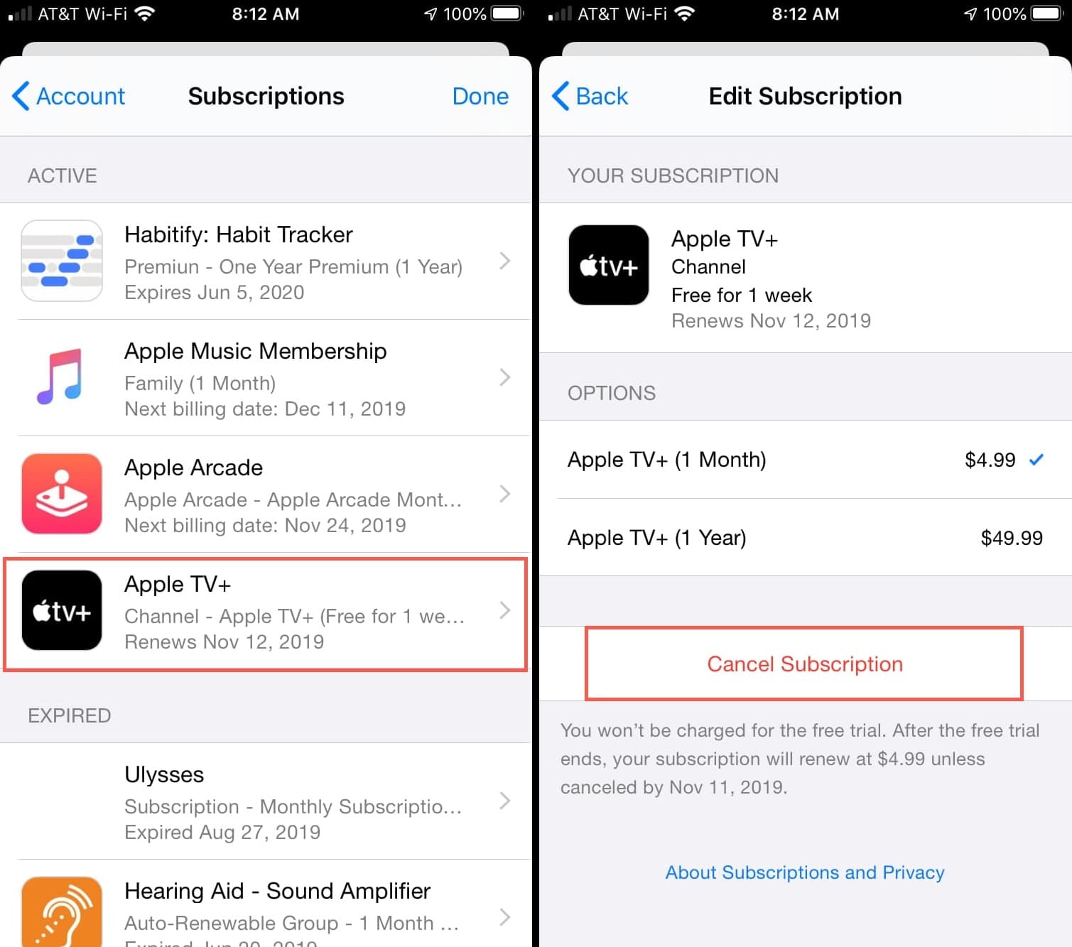 Cancel Apple TV+ subscription using your iPhone