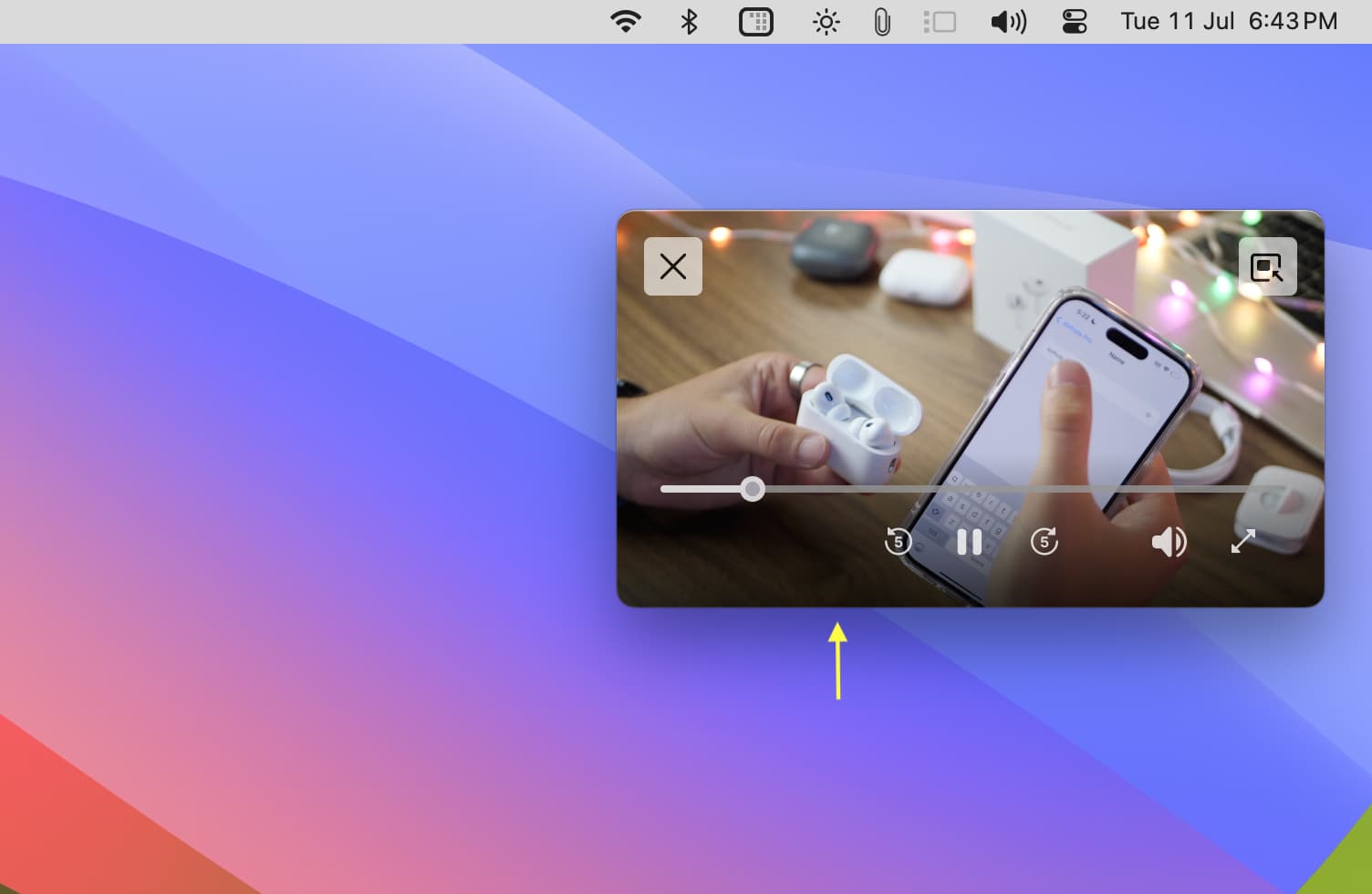 Firefox Video playing in picture in picture on Mac