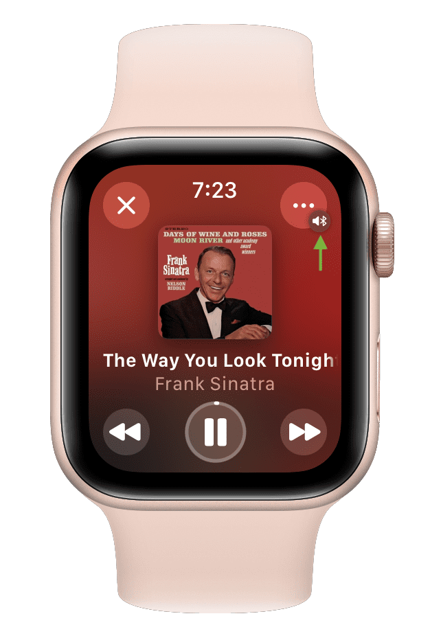 Music playing on Bluetooth speaker via Apple Watch