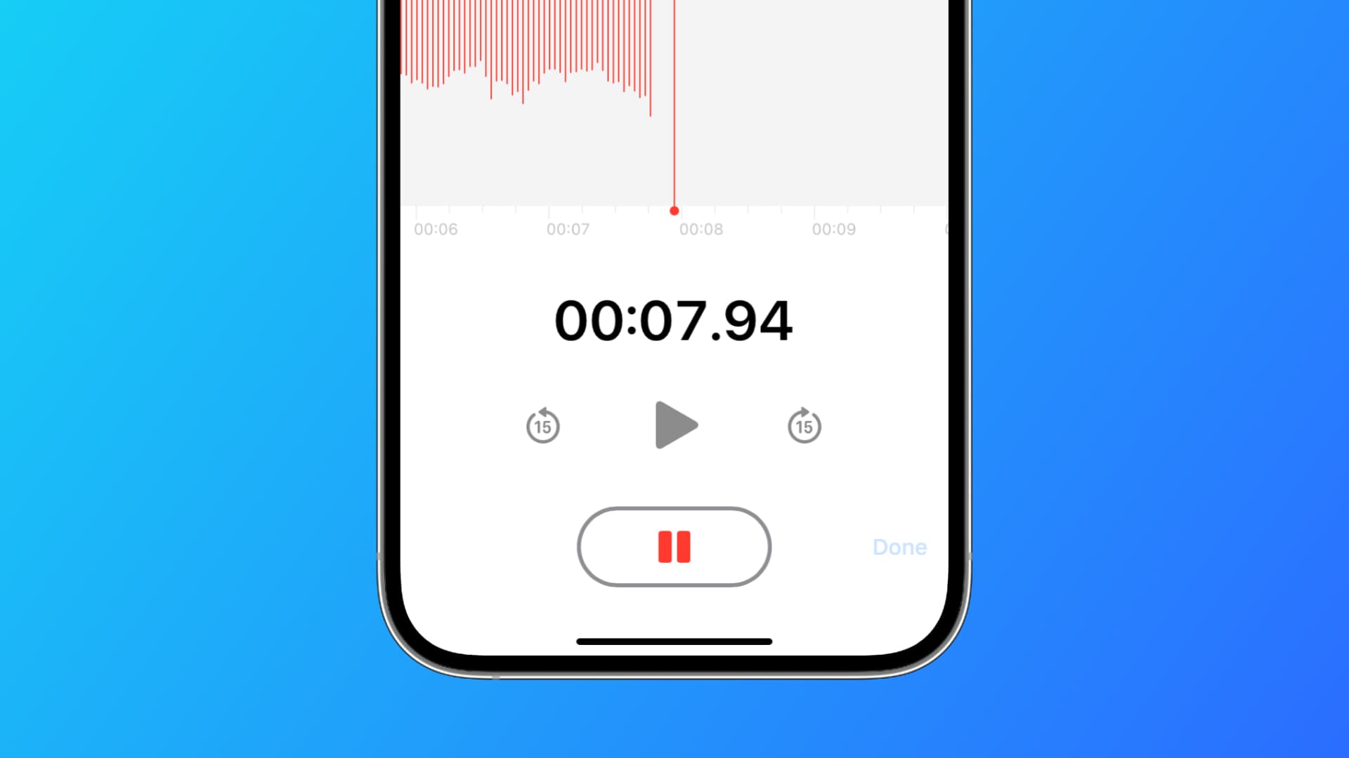 Recording a voice note on iPhone