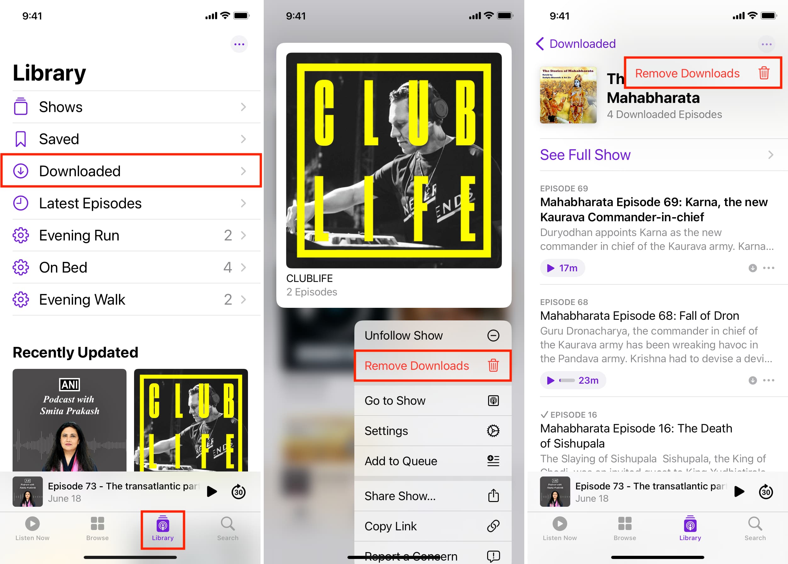 Remove downloaded podcasts from your iPhone