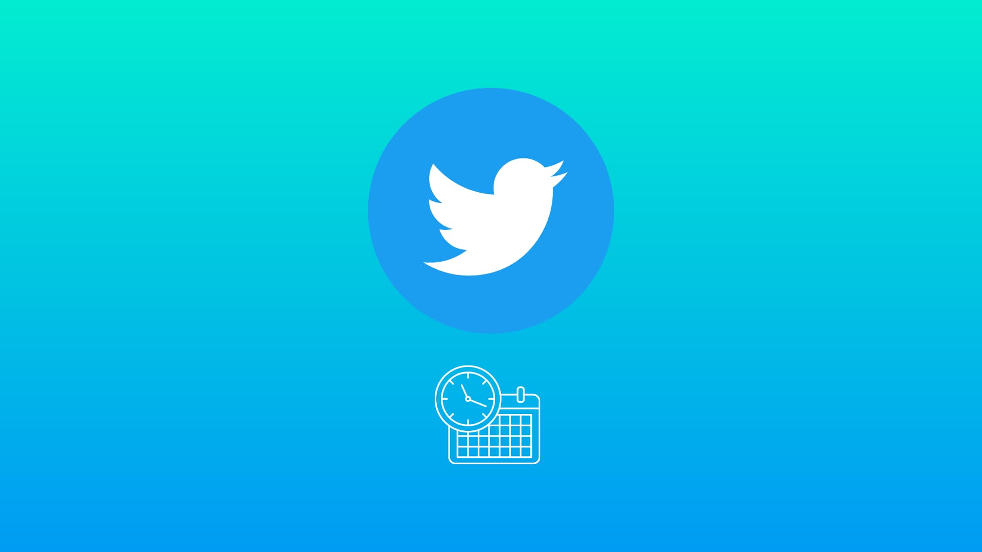 Twitter logo with a schedule icon