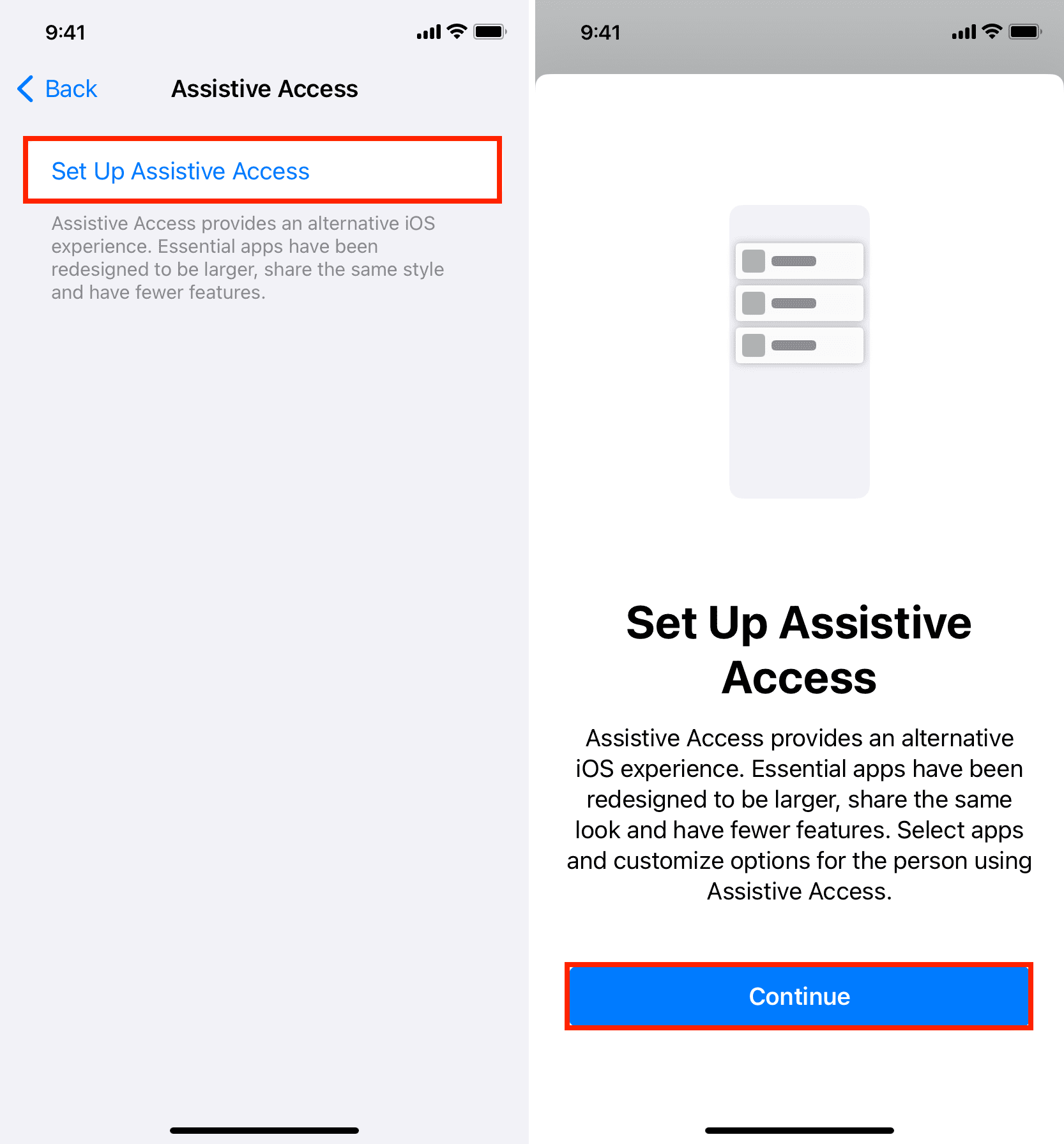 Set Up Assistive Access on iPhone