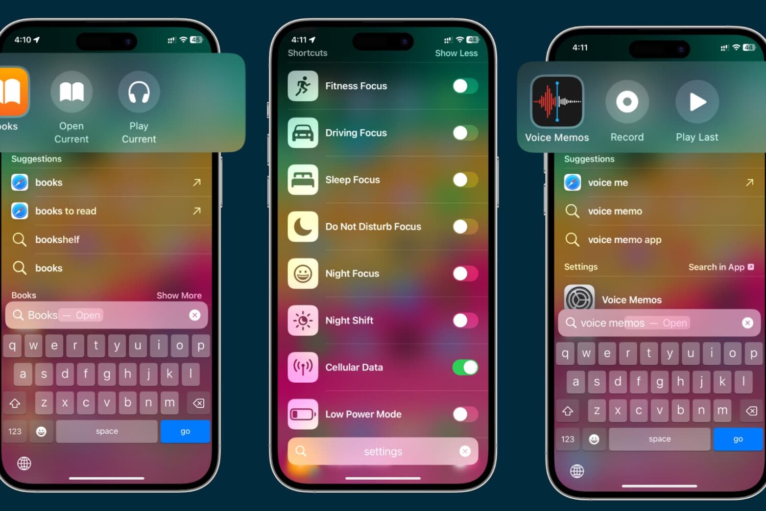 App Shortcuts in Spotlight on iPhone
