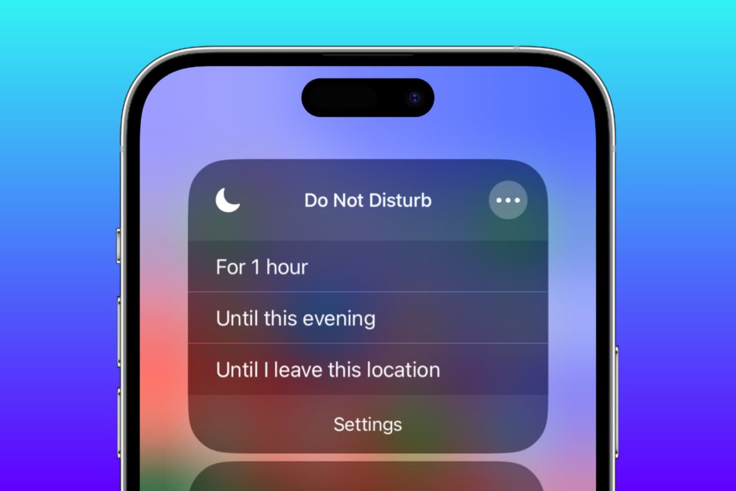 Temporary DND option in iPhone Control Center