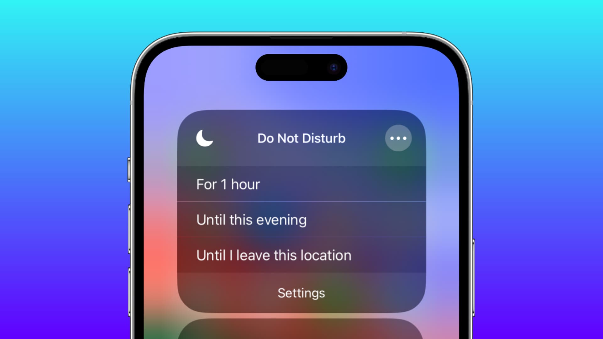 Temporary DND option in iPhone Control Center