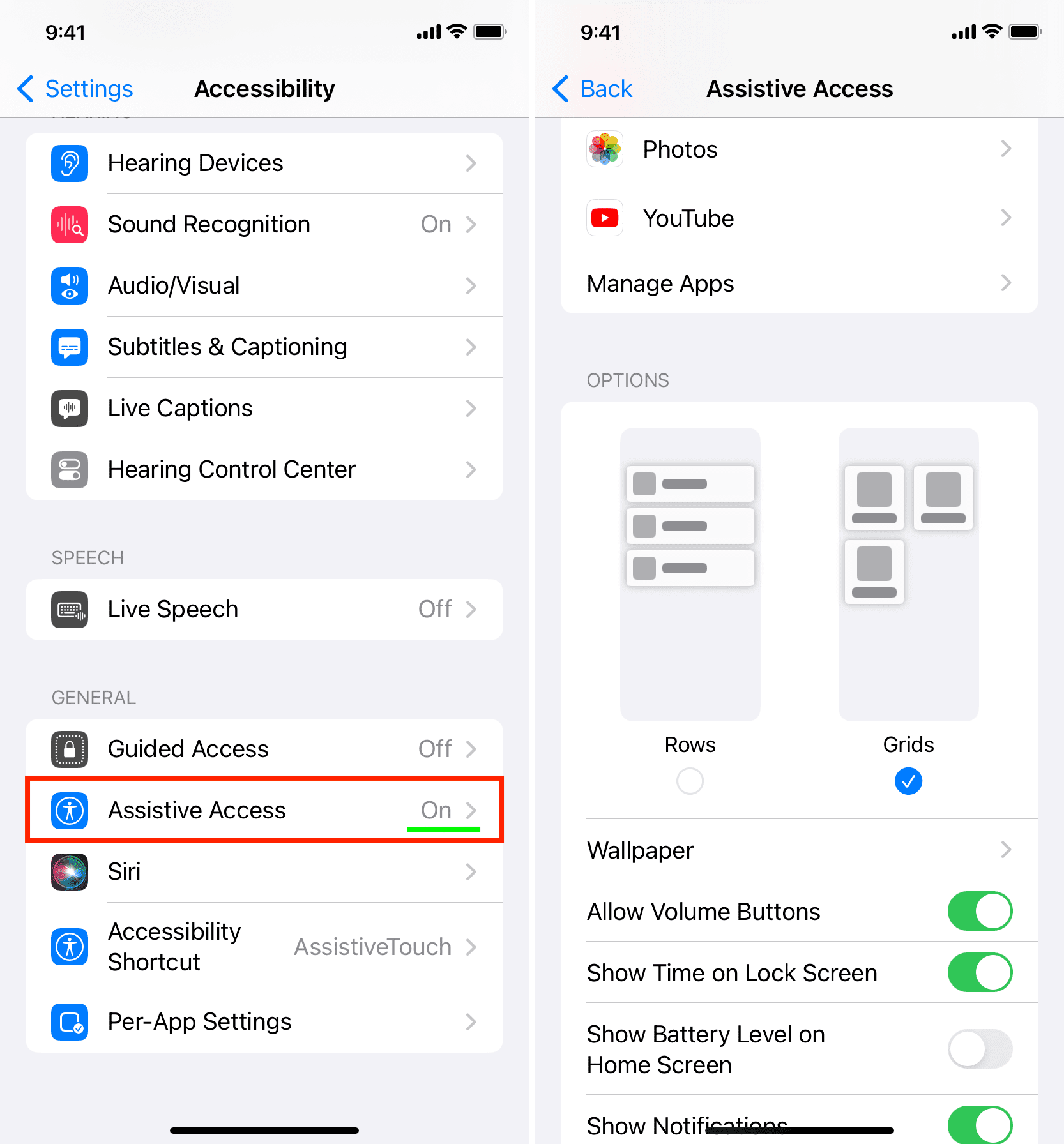 Tweak Assistive Access settings on iPhone