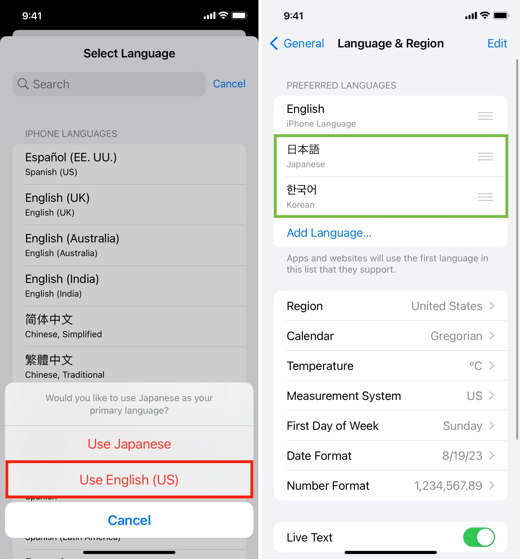 Add more languages to iPhone in Settings