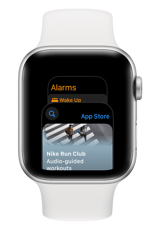 Apple Watch Dock showing recent apps