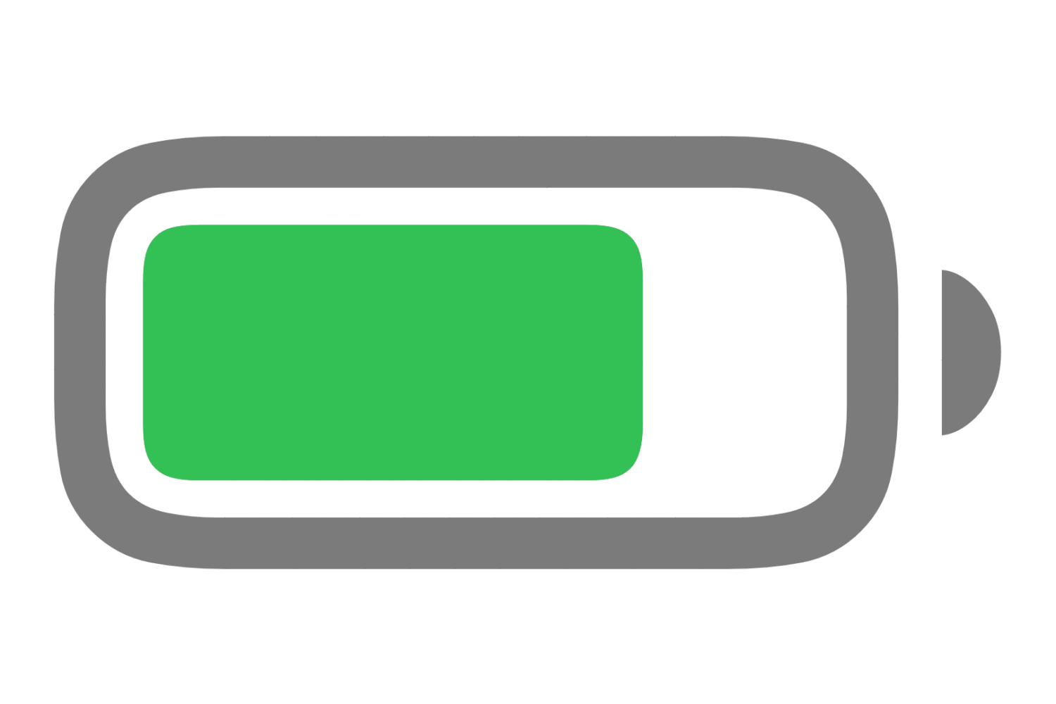 Illustration showing a battery at 75 percent full