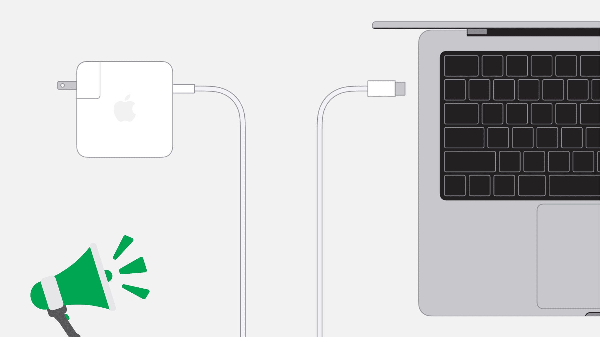 Illustration for battery charging chime on MacBook