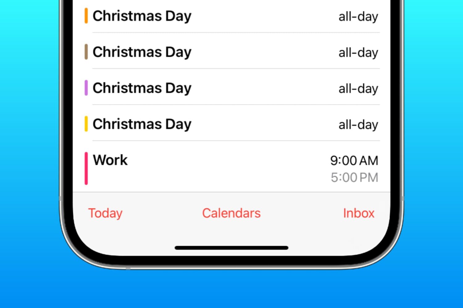 Duplicate calendar events on iPhone
