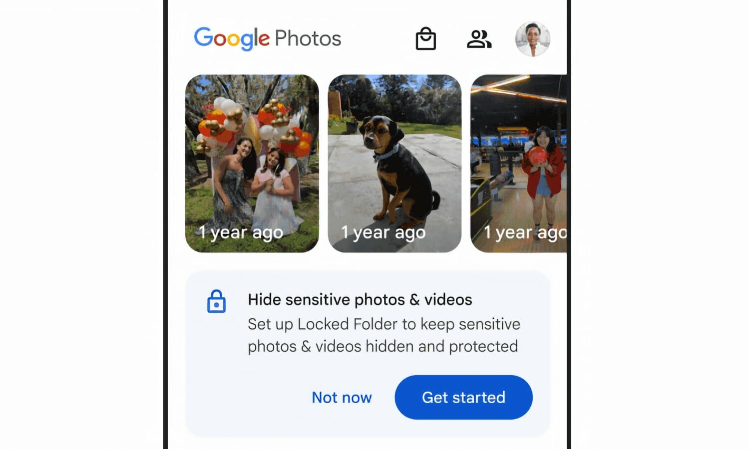 Prompt in the Google Photos app to turn on the Locked Folder feature