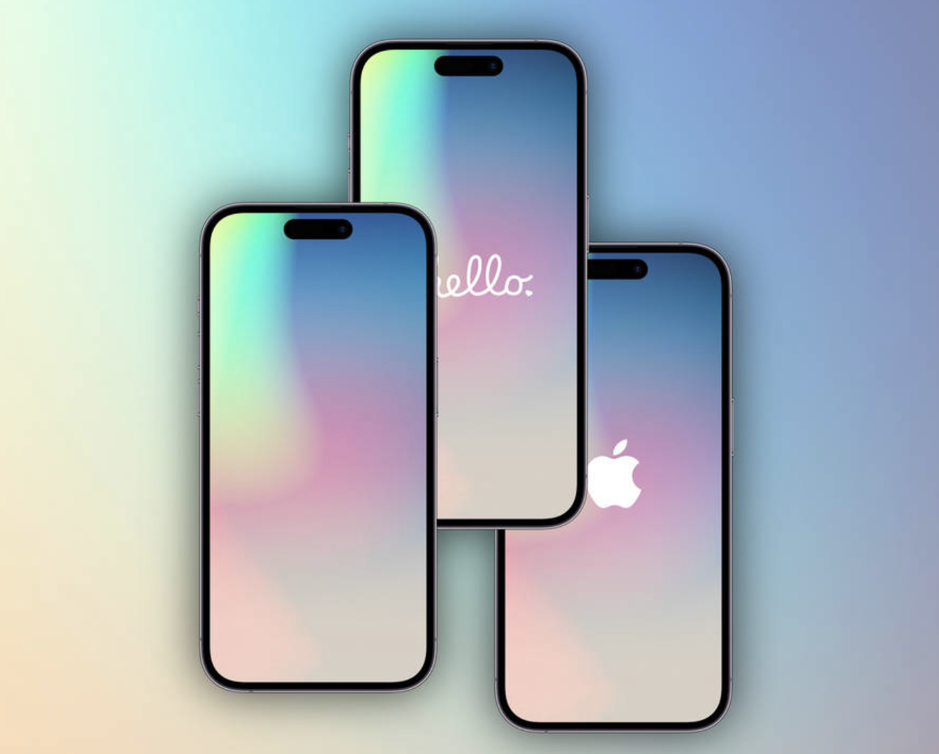Pastel Apple logo gradient wallpapers for iPhone