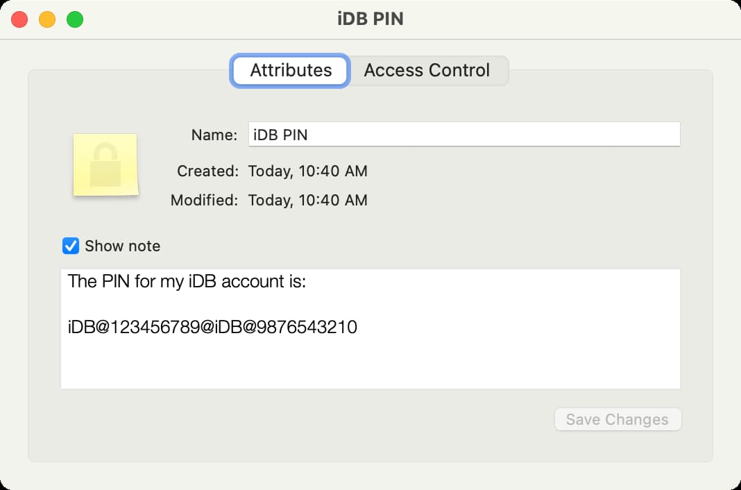 Open Secure Note in Keychain Access on Mac