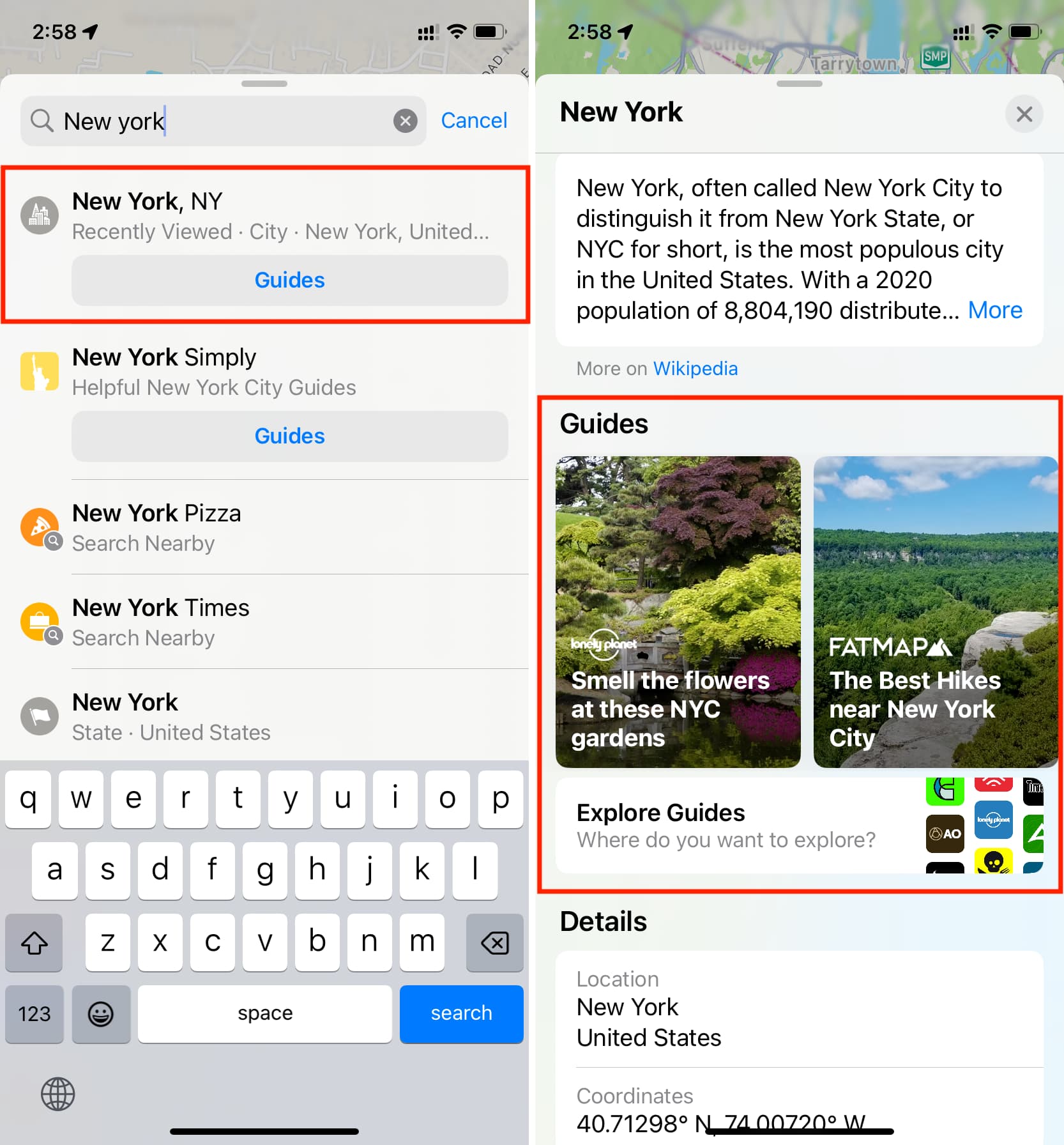 See Guides in Apple Maps on iPhone