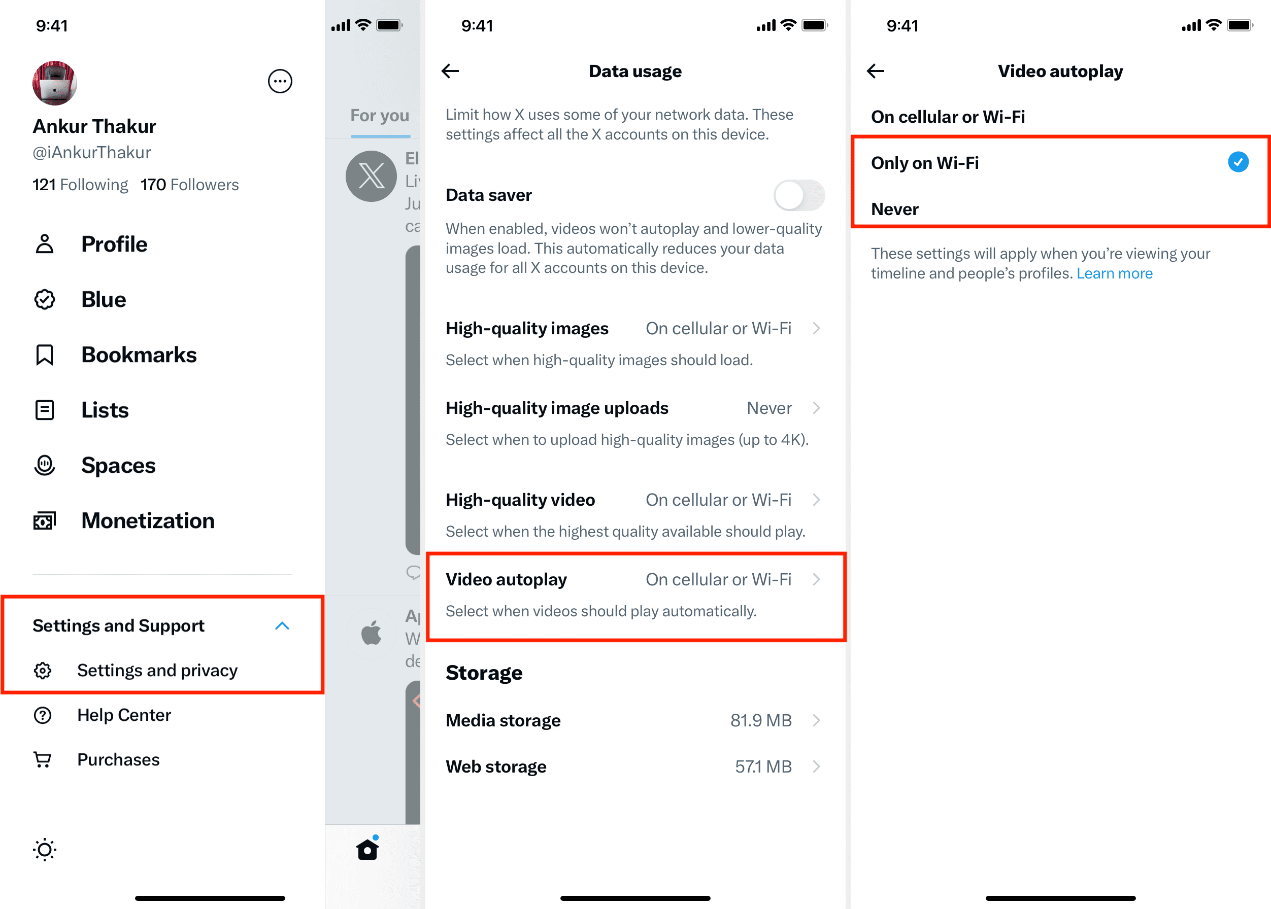 Twitter Video autoplay settings on iPhone