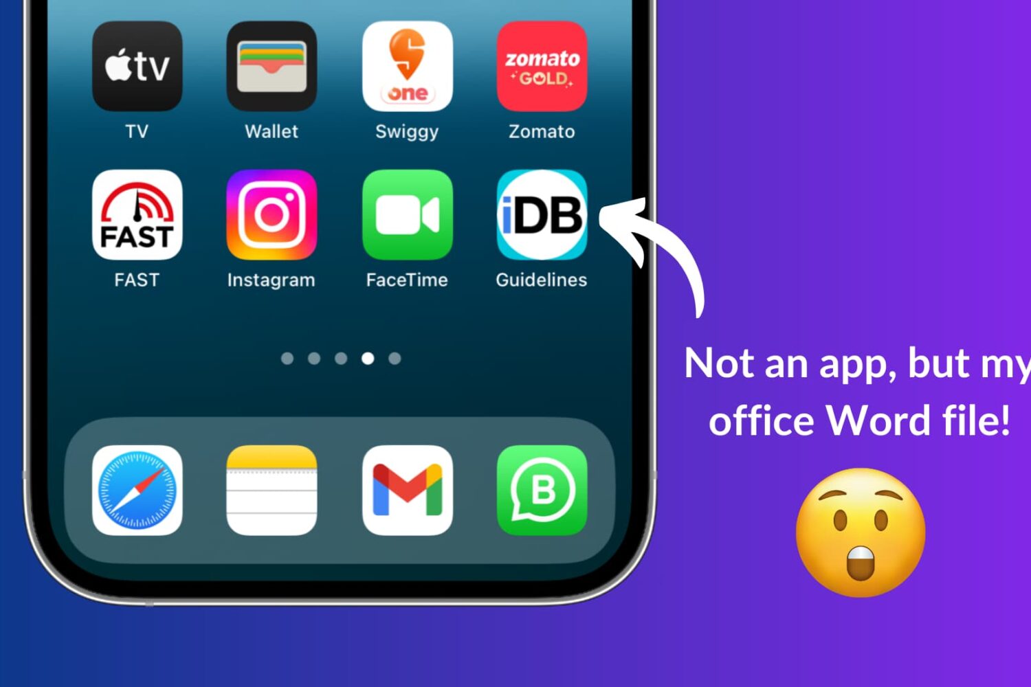 Word document added to iPhone Home Screen