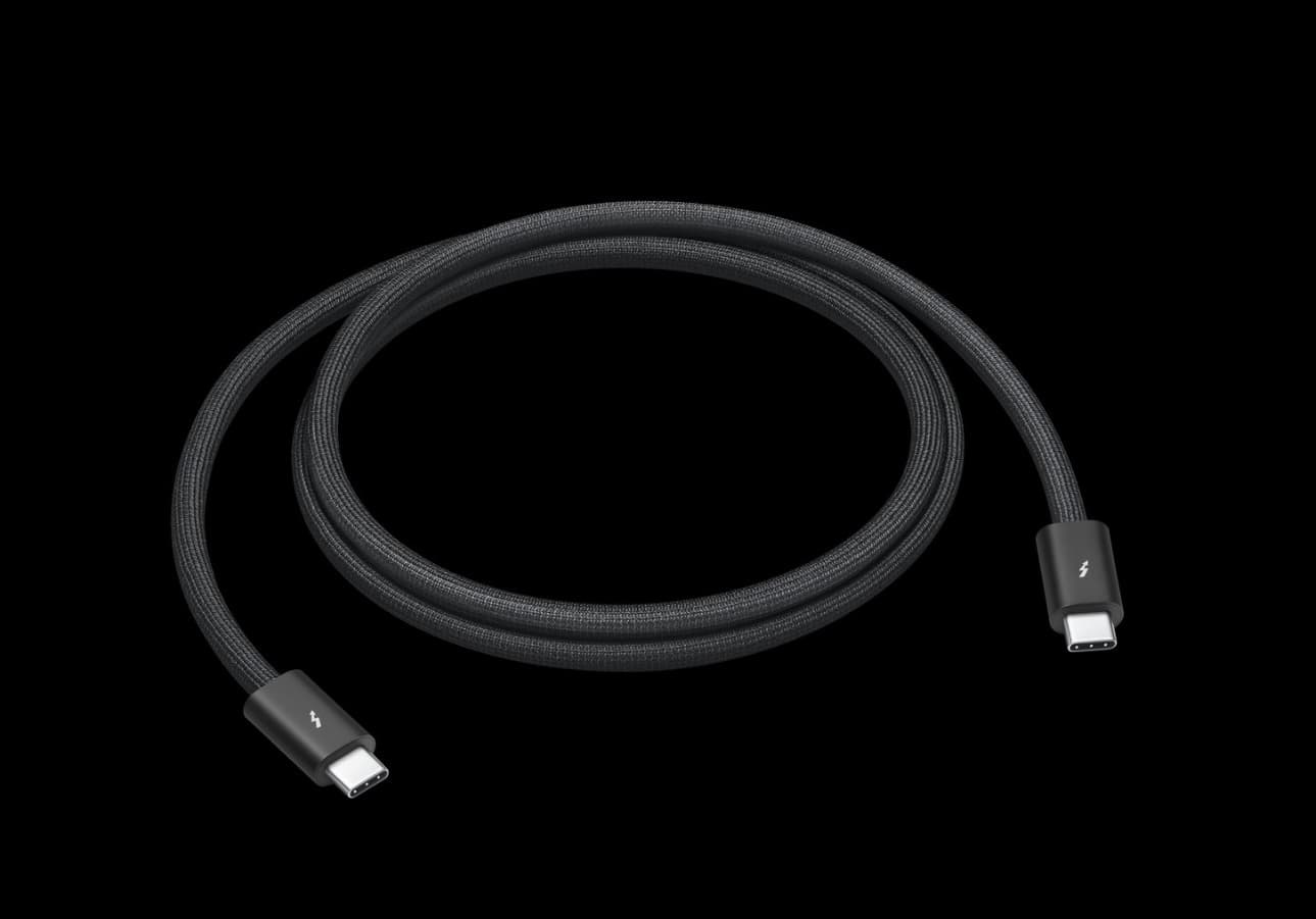 Apple Thunderbolt 4 Pro Cable with USB-C backward compatibility.