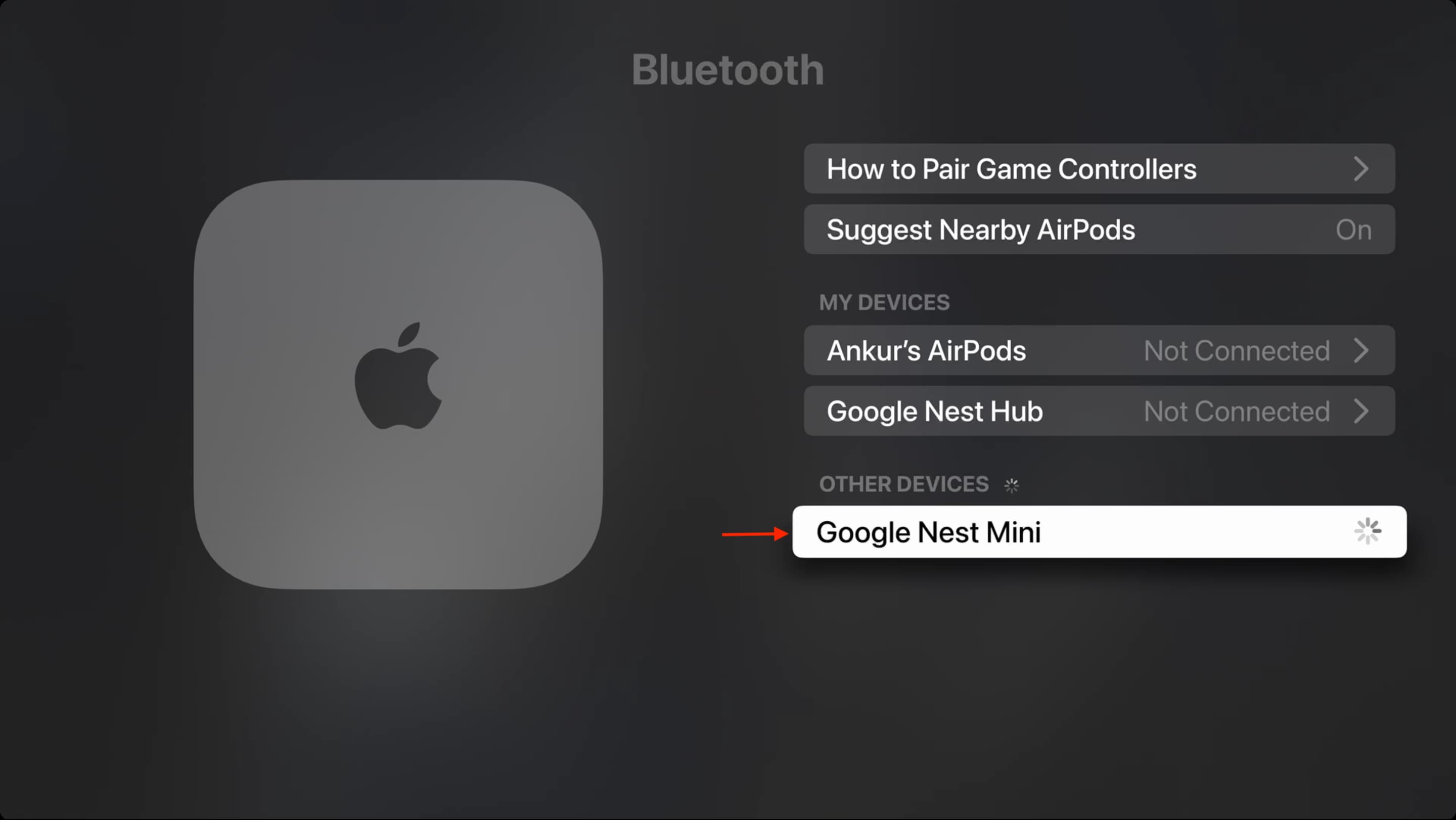 Bluetooth speaker appearing under Other Devices on Apple TV