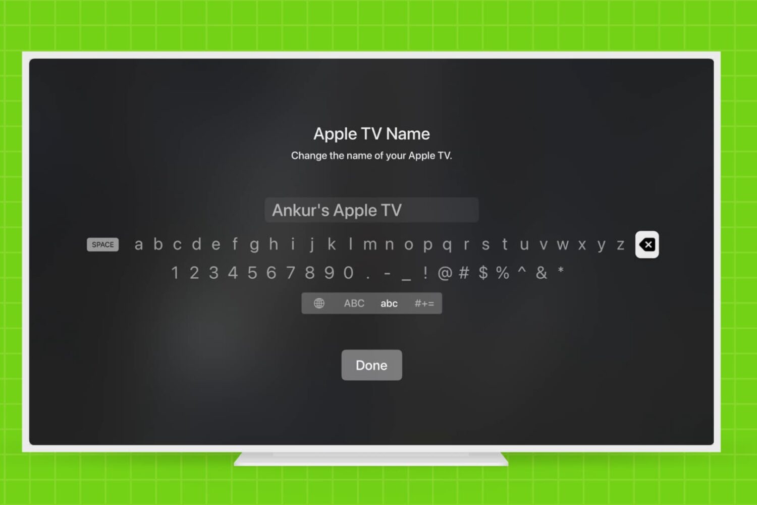 Changing the name of Apple TV