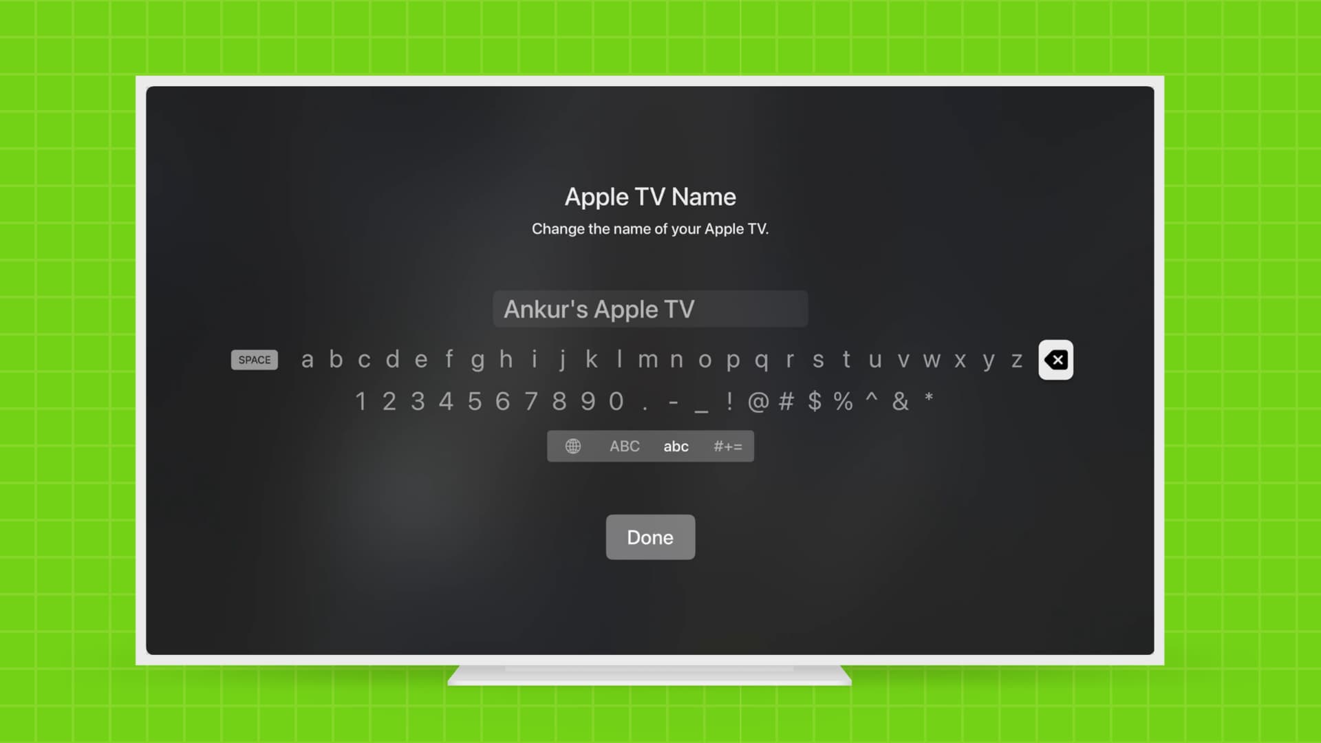 Changing the name of Apple TV
