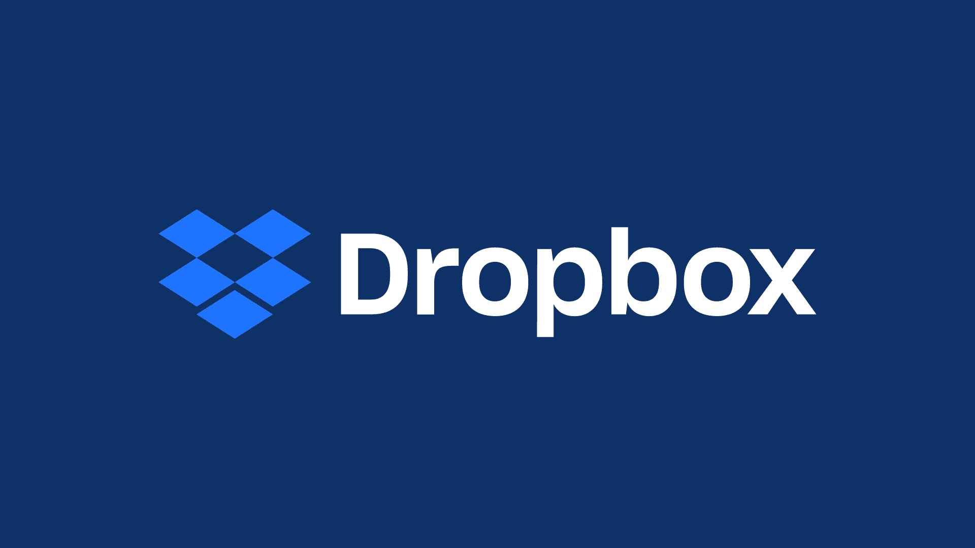 Dropbox logo on dark blue solid background