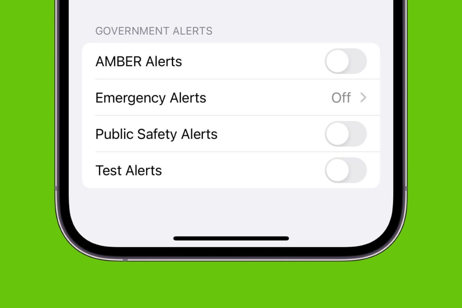 AMBER Alerts, Emergency Alerts, Public Safety Alerts, and Test Alerts on iPhone