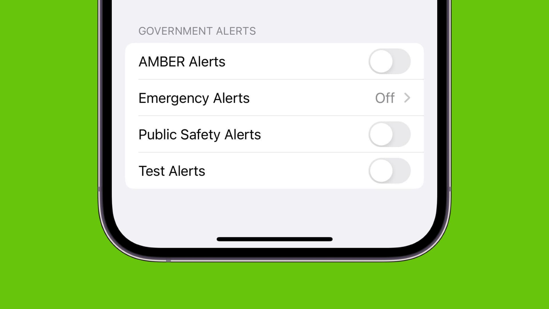 AMBER Alerts, Emergency Alerts, Public Safety Alerts, and Test Alerts on iPhone