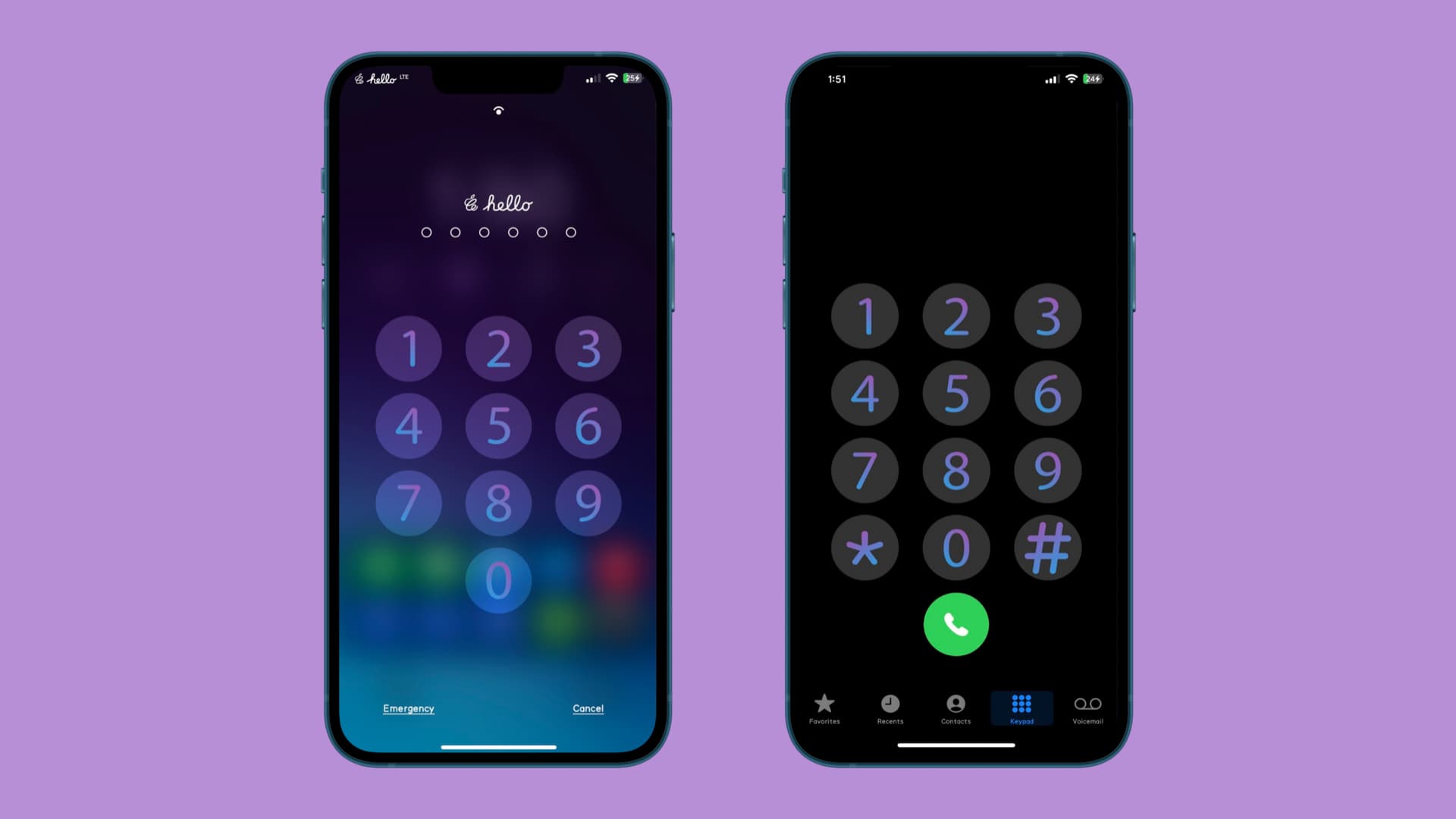 Give your passcode & phone dial pad buttons an attractive gradient with this MacDirtyCow & kfd add-on