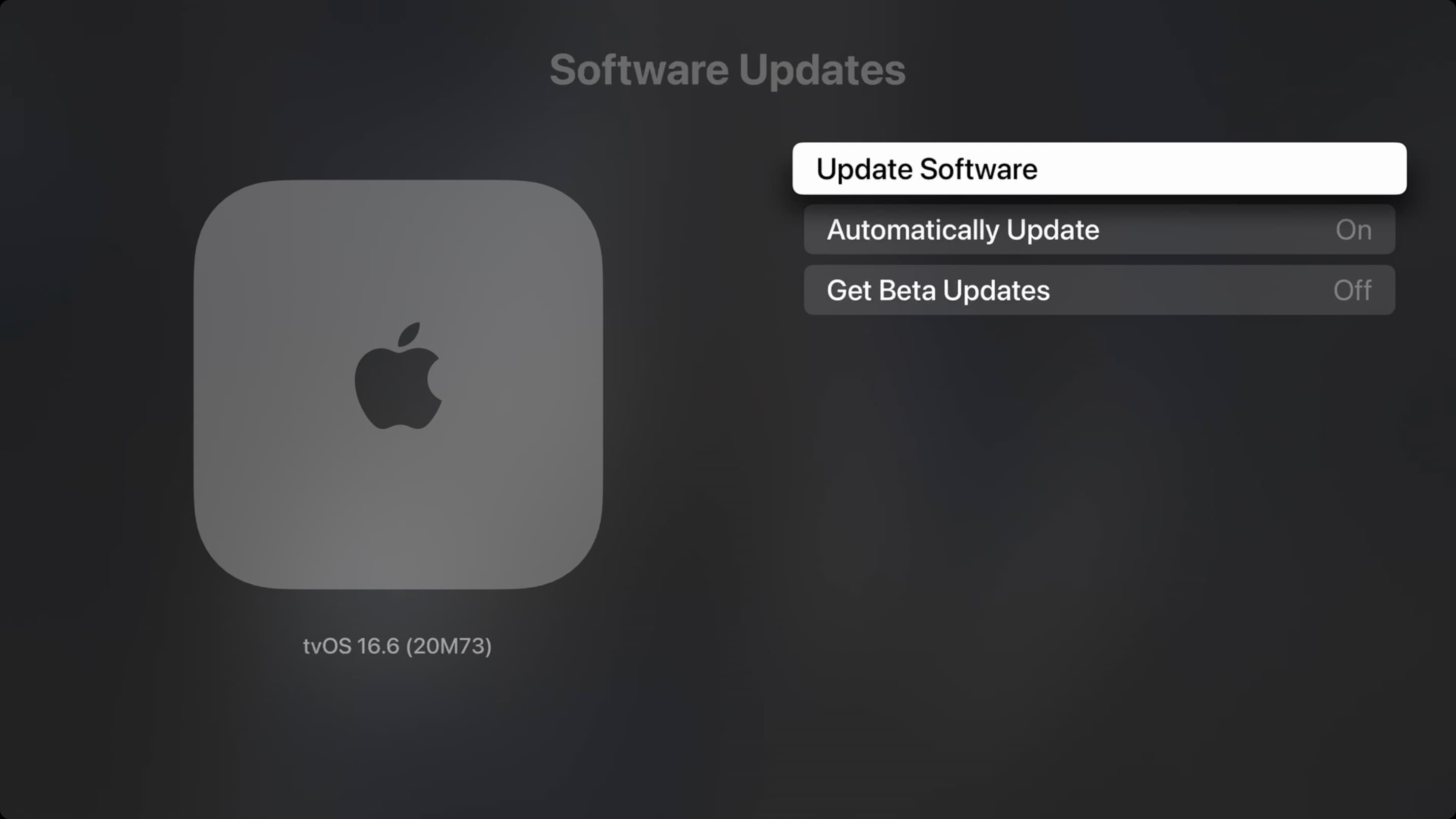 Software Updates on Apple TV