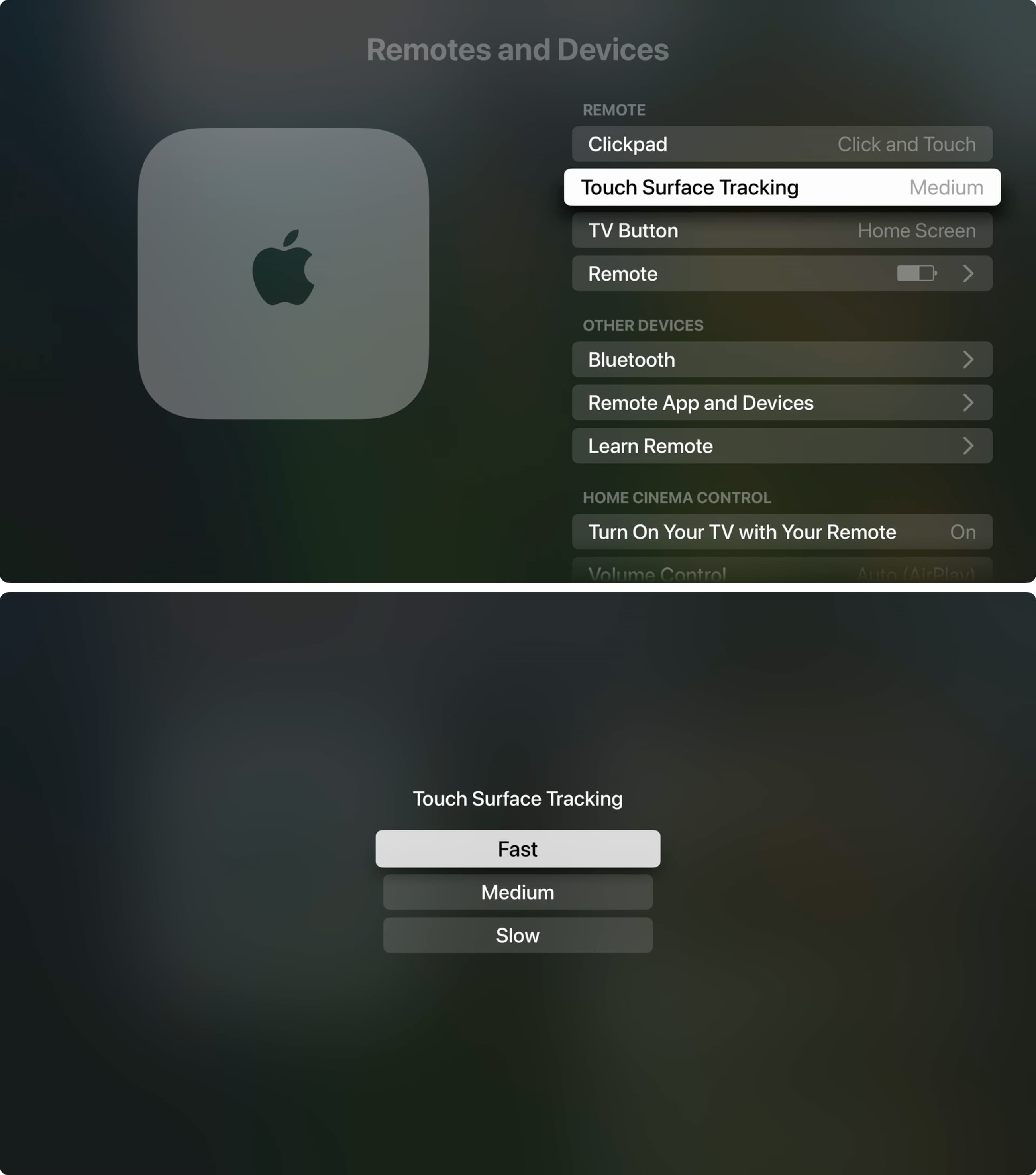 Touch Surface Tracking for Siri Remote on Apple TV