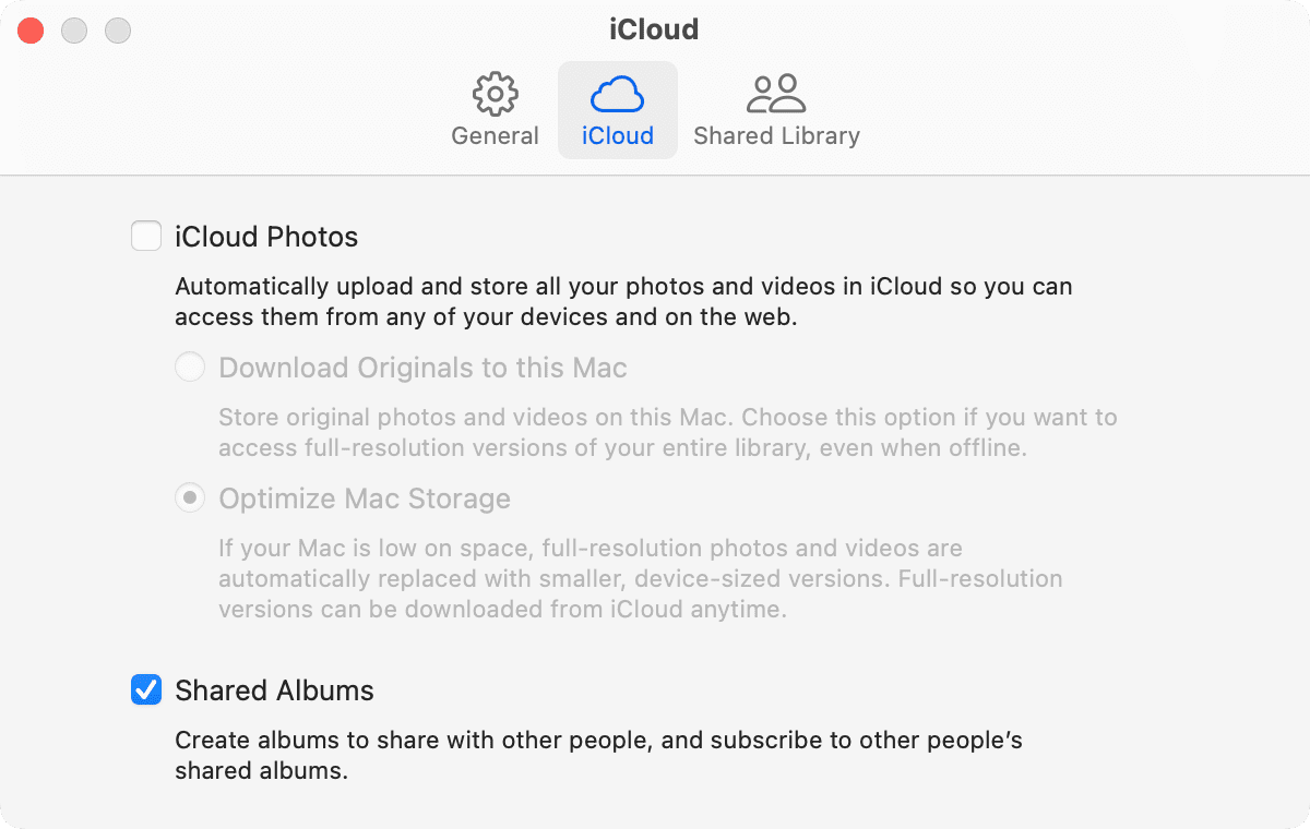 Turn off iCloud Photos on Mac