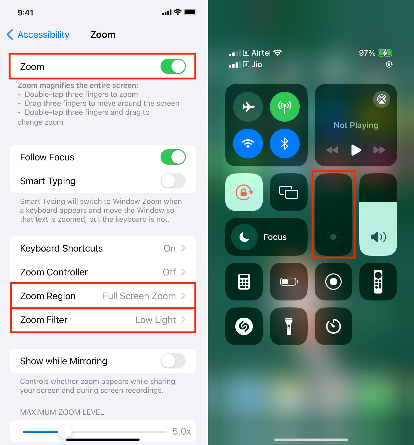 Use Zoom accessibility feature to further lower iPhone screen brightness