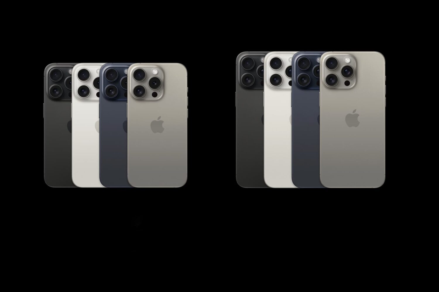 iPhone 15 Pro and iPhone 15 Pro Max colorways.