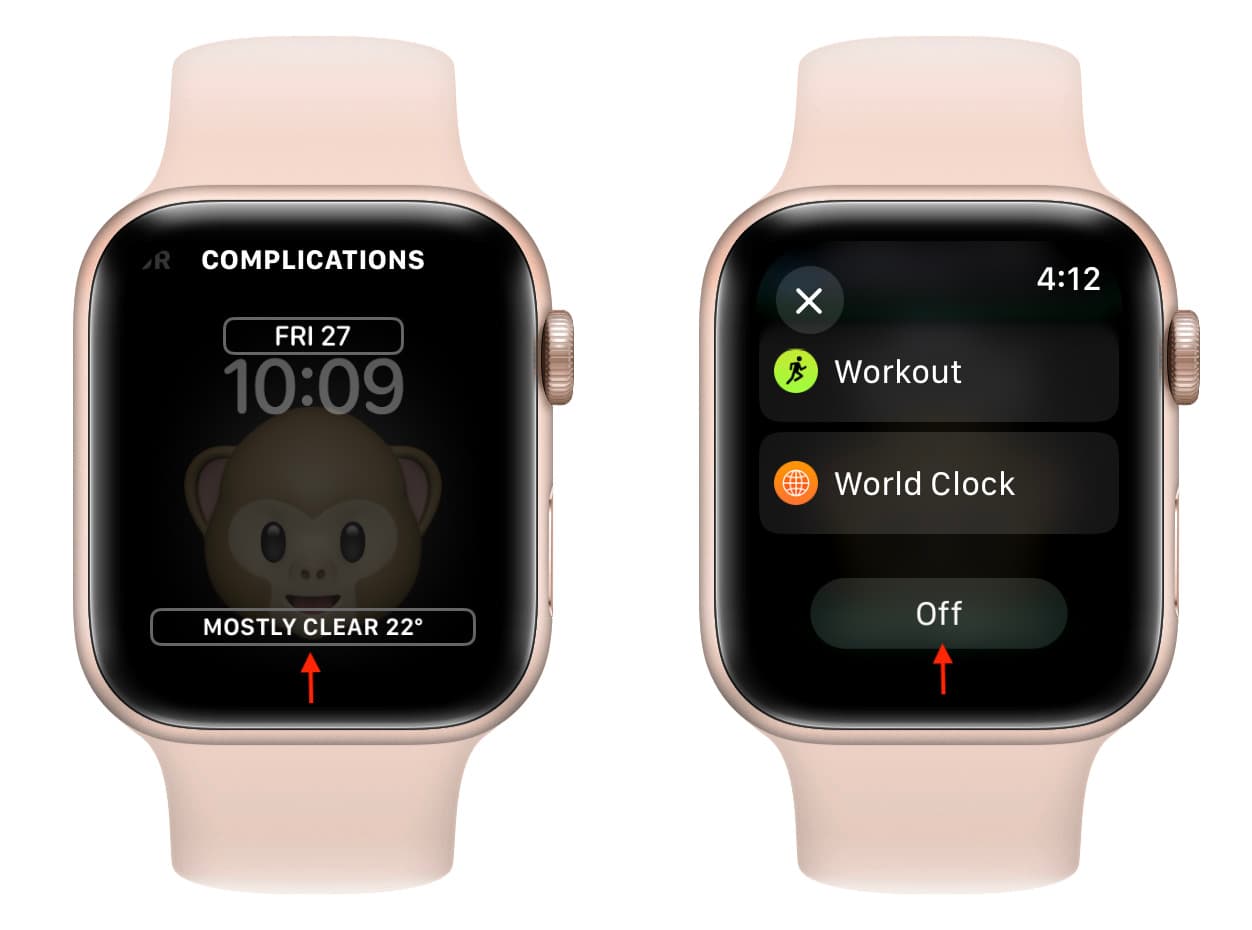 Add or remove complications for Memoji watch face