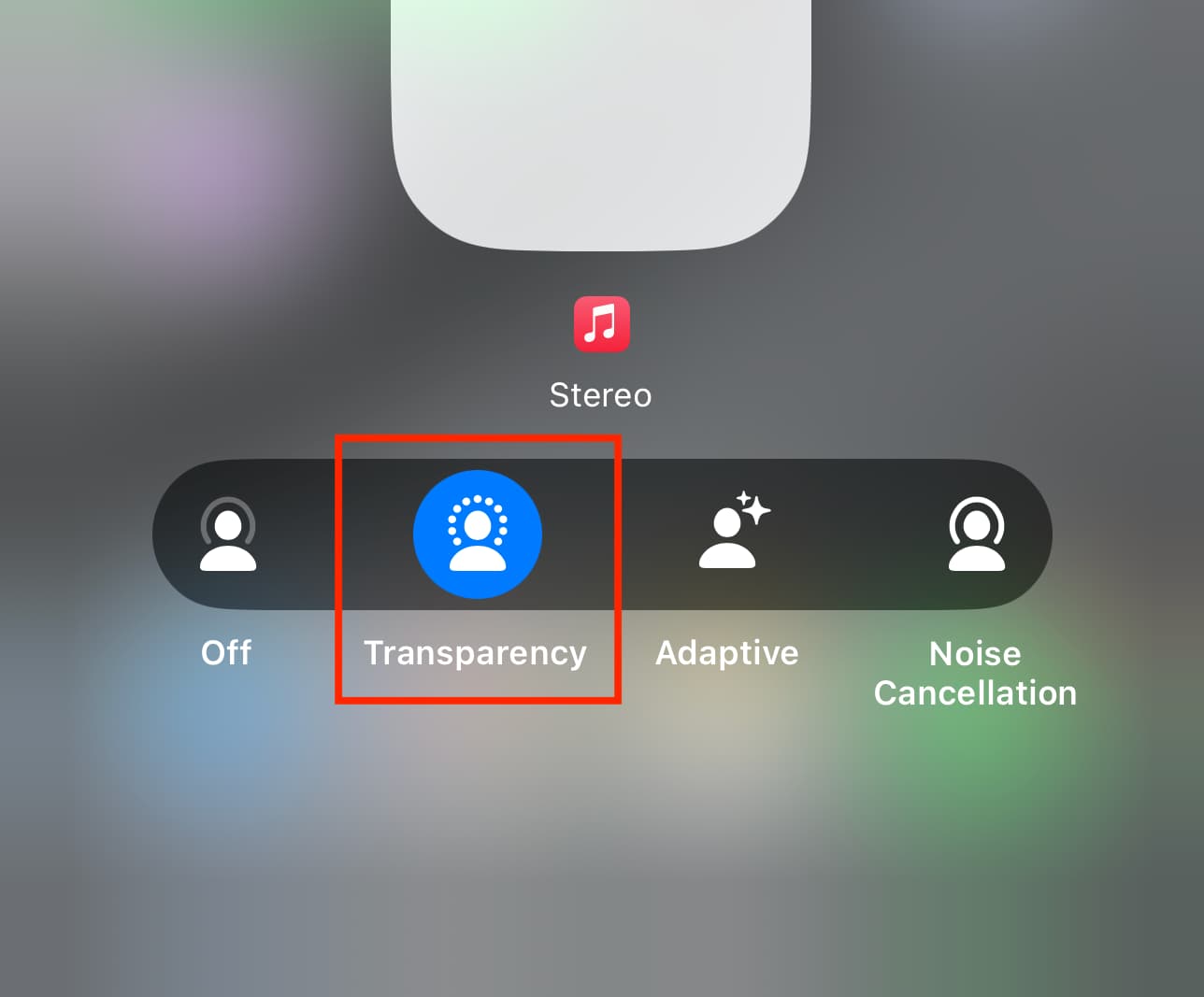 AirPods Pro Transparency mode