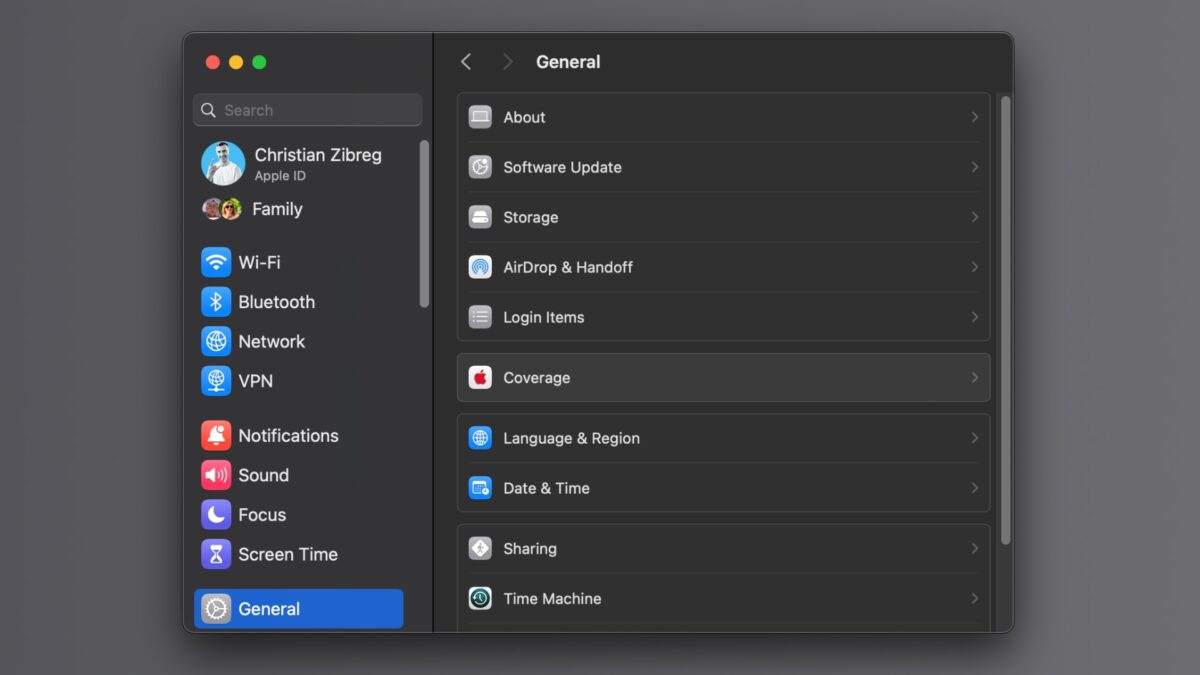 macOS 14.1 adds warranty coverage section to System Settings