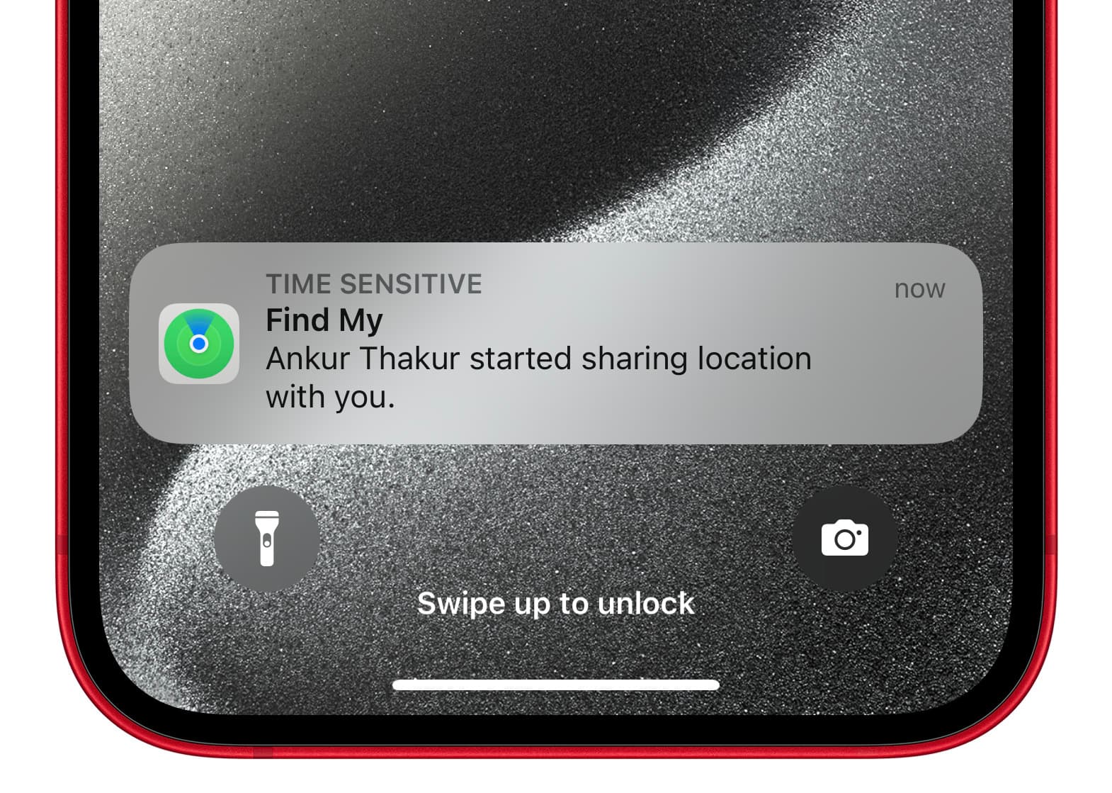 Find My person started sharing location with you notification on iPhone