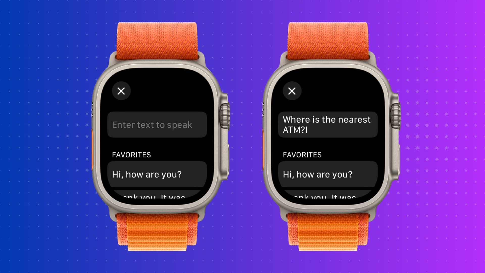 How to use type to speak on Apple Watch