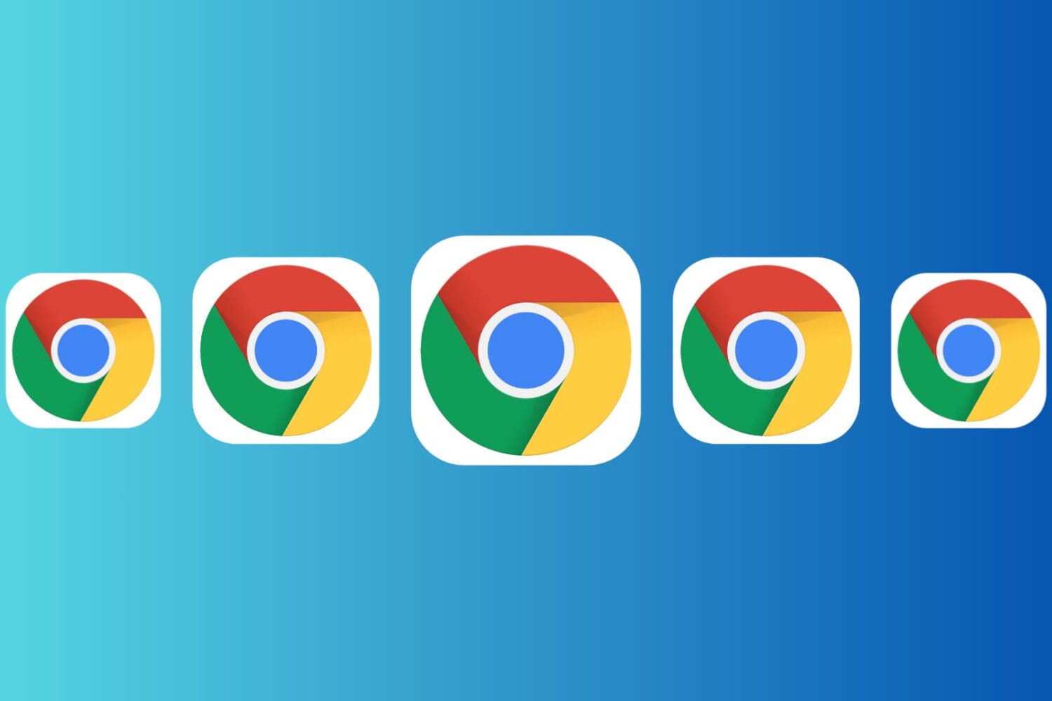 Multiple Google Chrome app icons in a horizontal stack