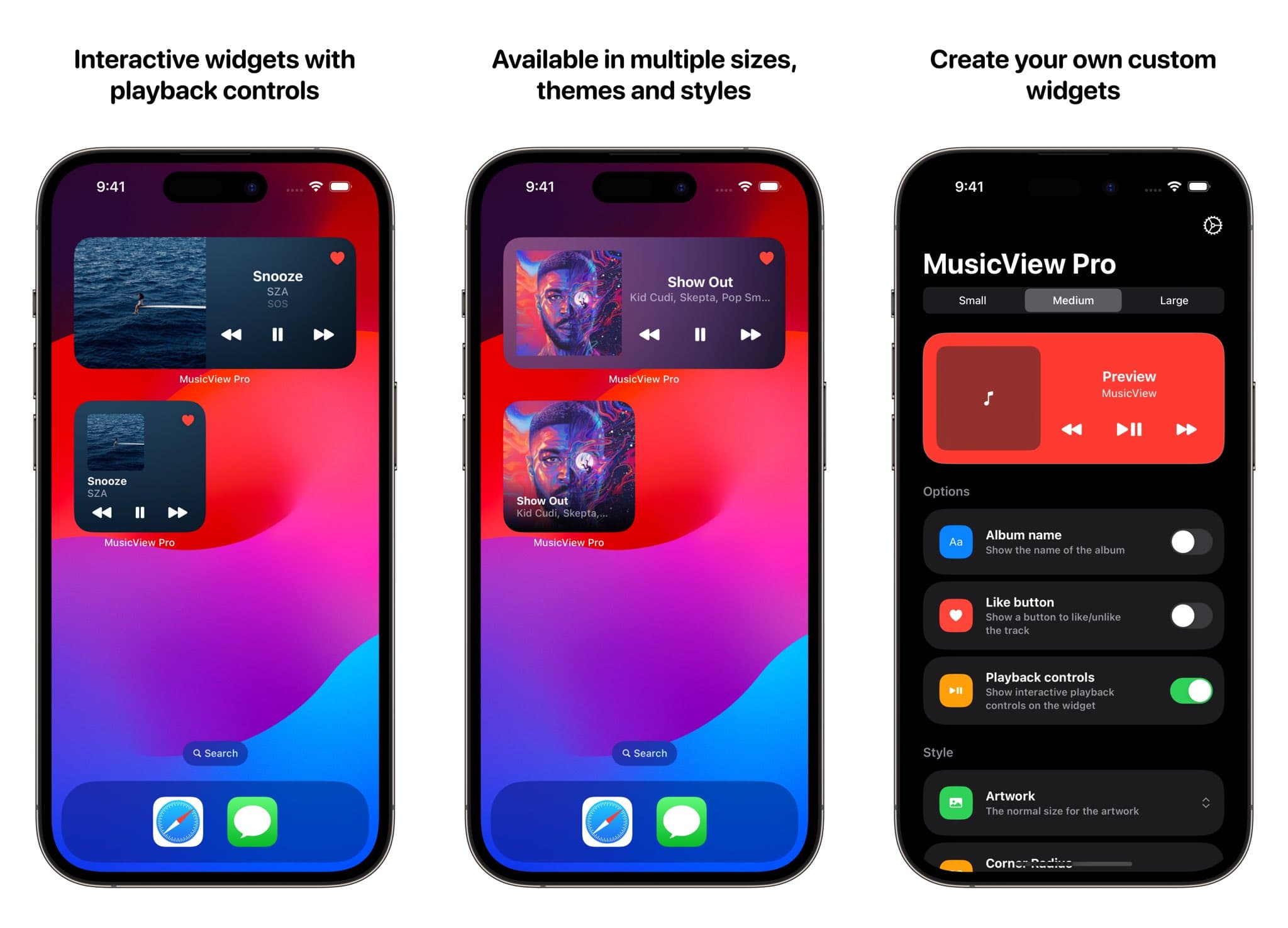 MusicView Pro is an interactive Home Screen widget app for iOS 17 that works with Apple Music & Spotify