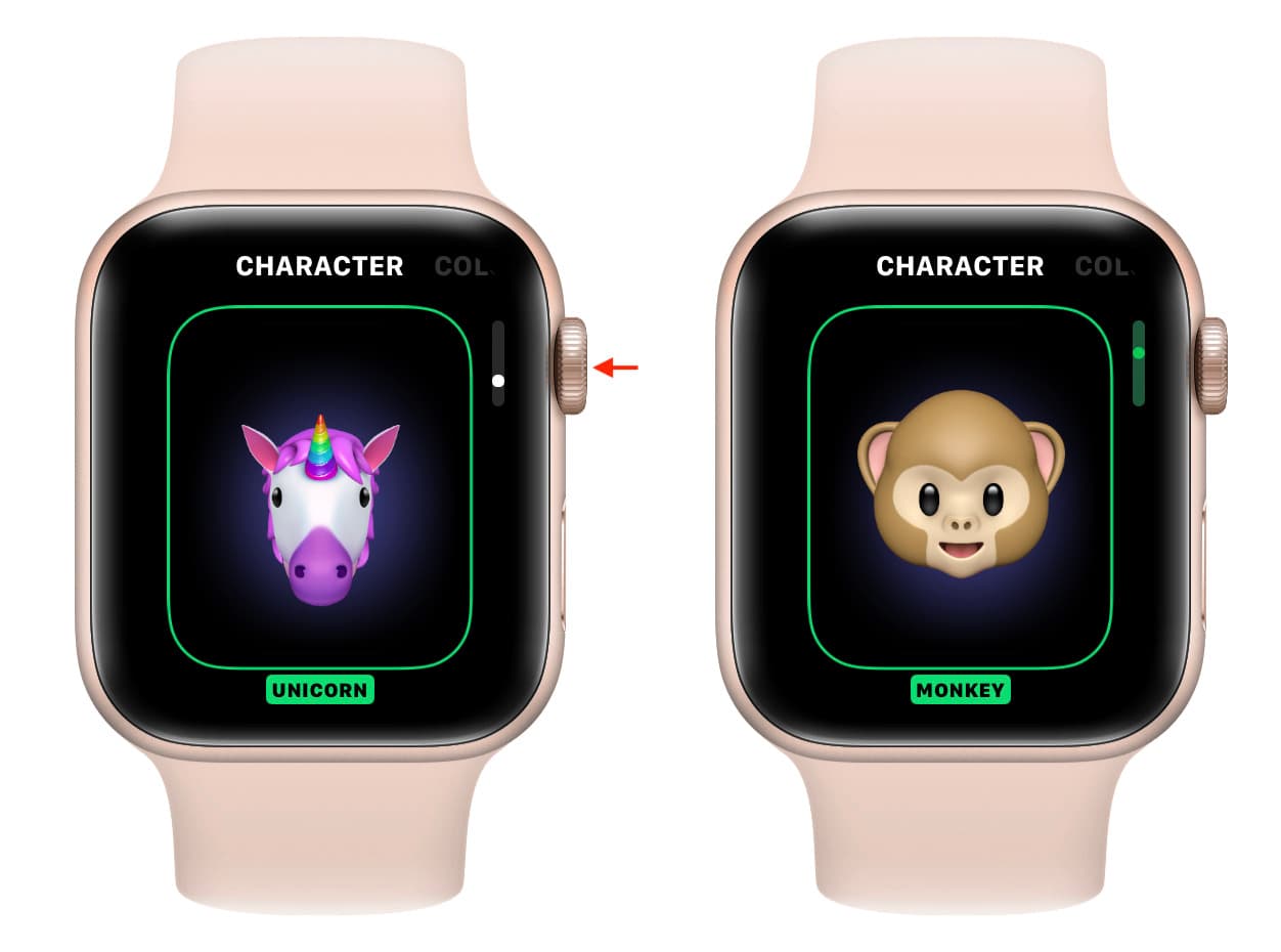 Select Memoji Character for watch face