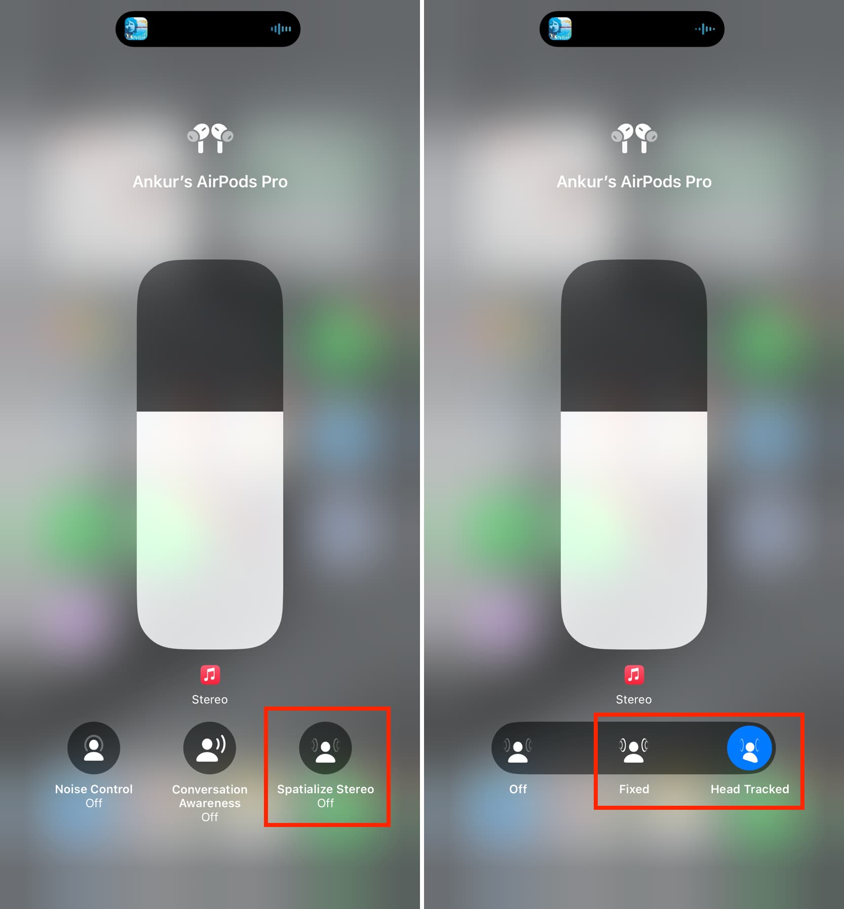 Spatialize Stereo mode for AirPods Pro