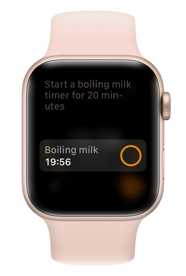 Start timer on Apple Watch with name