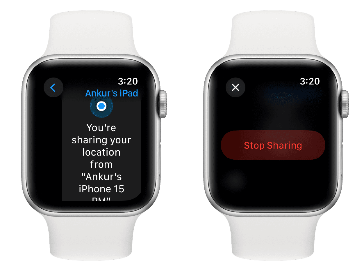 Stop Sharing location from Apple Watch