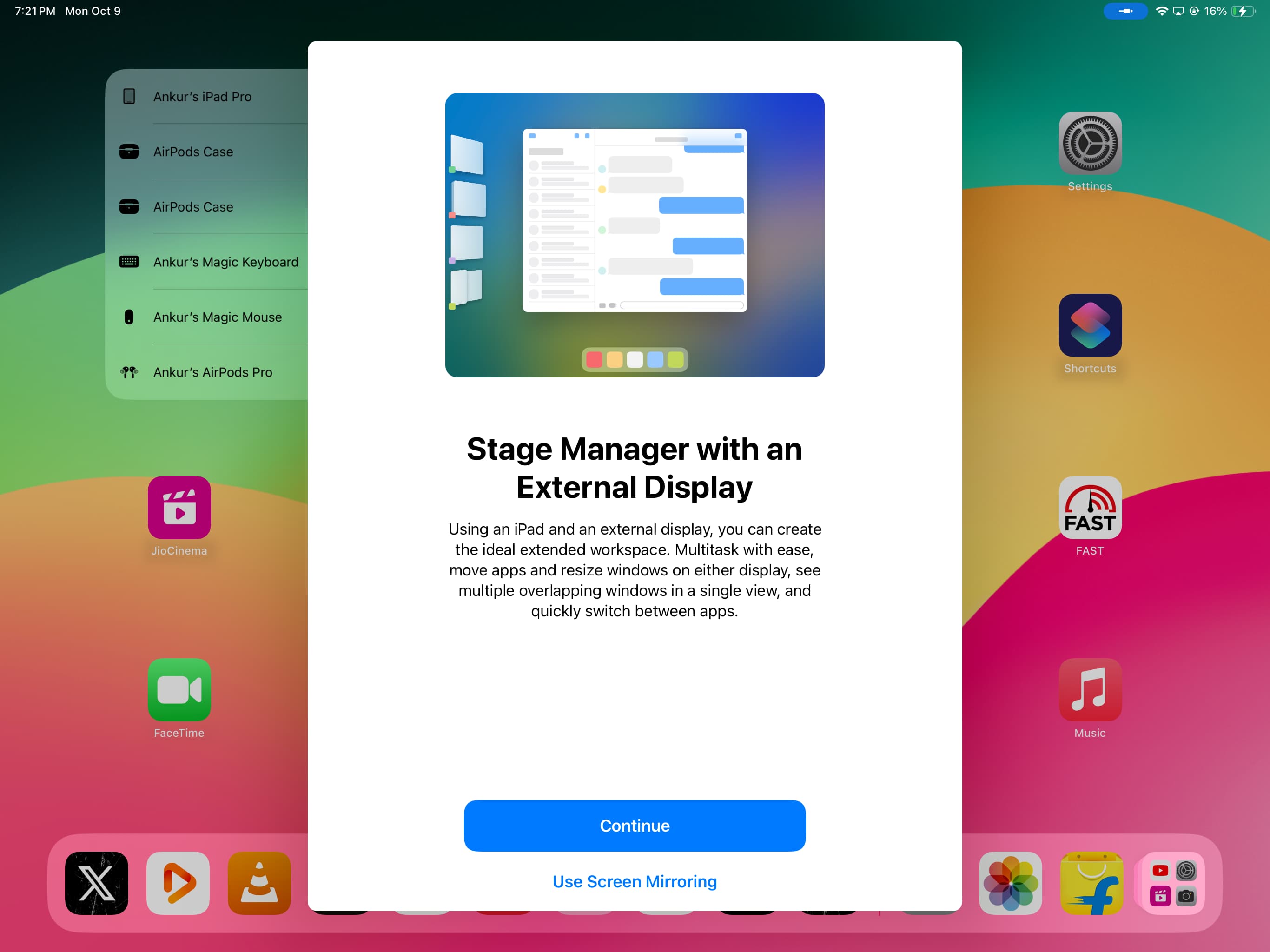 Use Stage Manager with an External Display on iPad