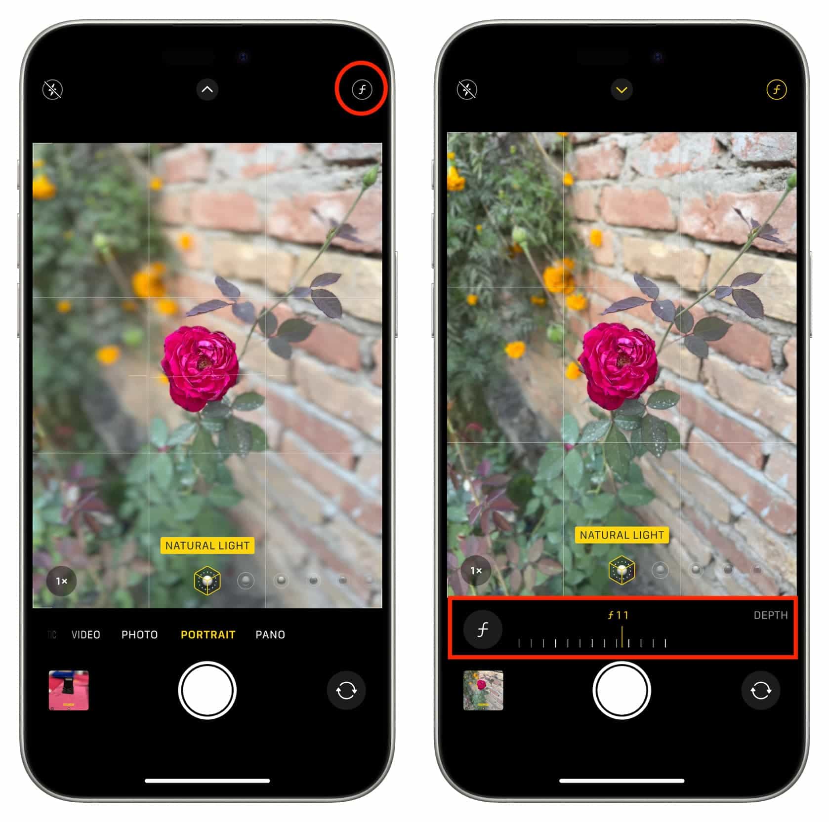 Adjust background blur while taking a picture with iPhone Camera